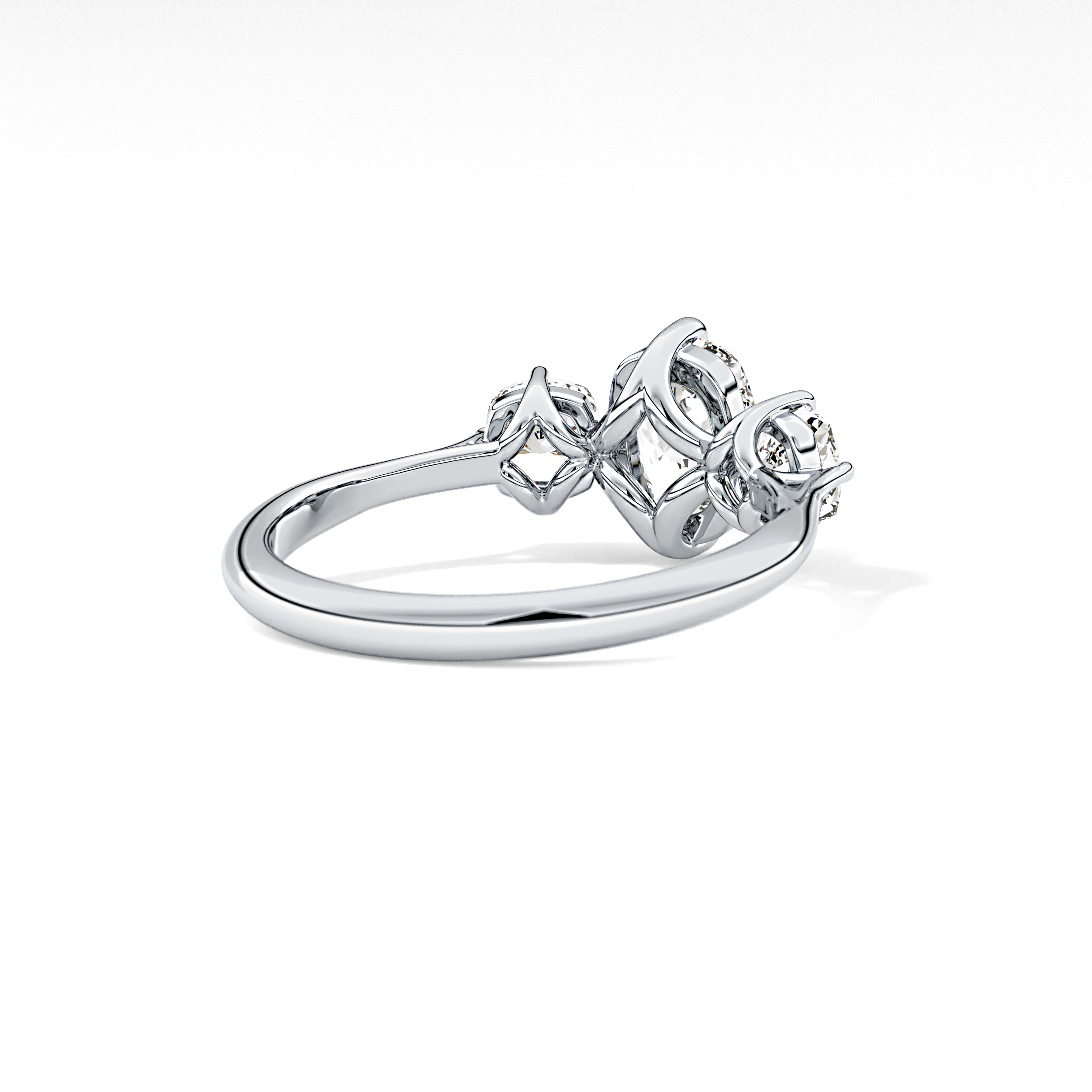 Cushion Three Stone Lab Grown Diamond Engagement Ring