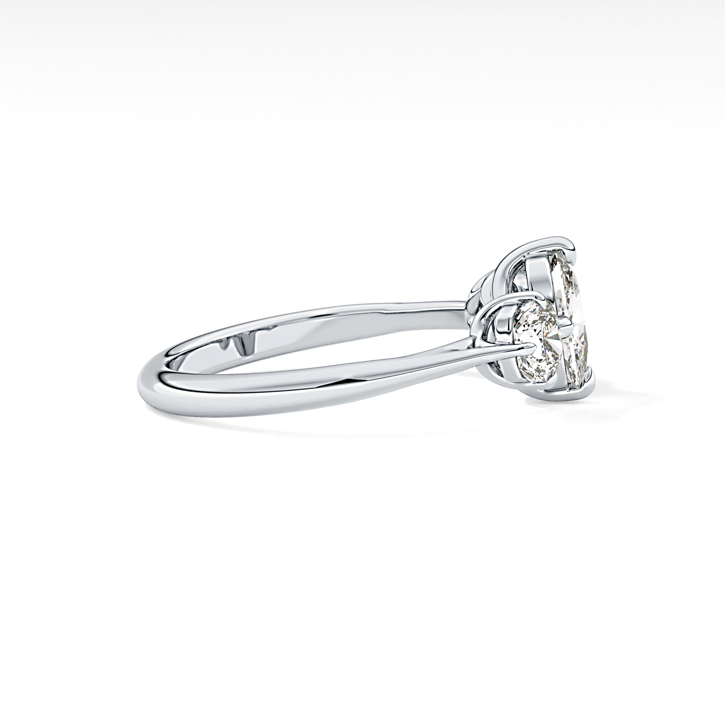 Cushion Three Stone Lab Grown Diamond Engagement Ring