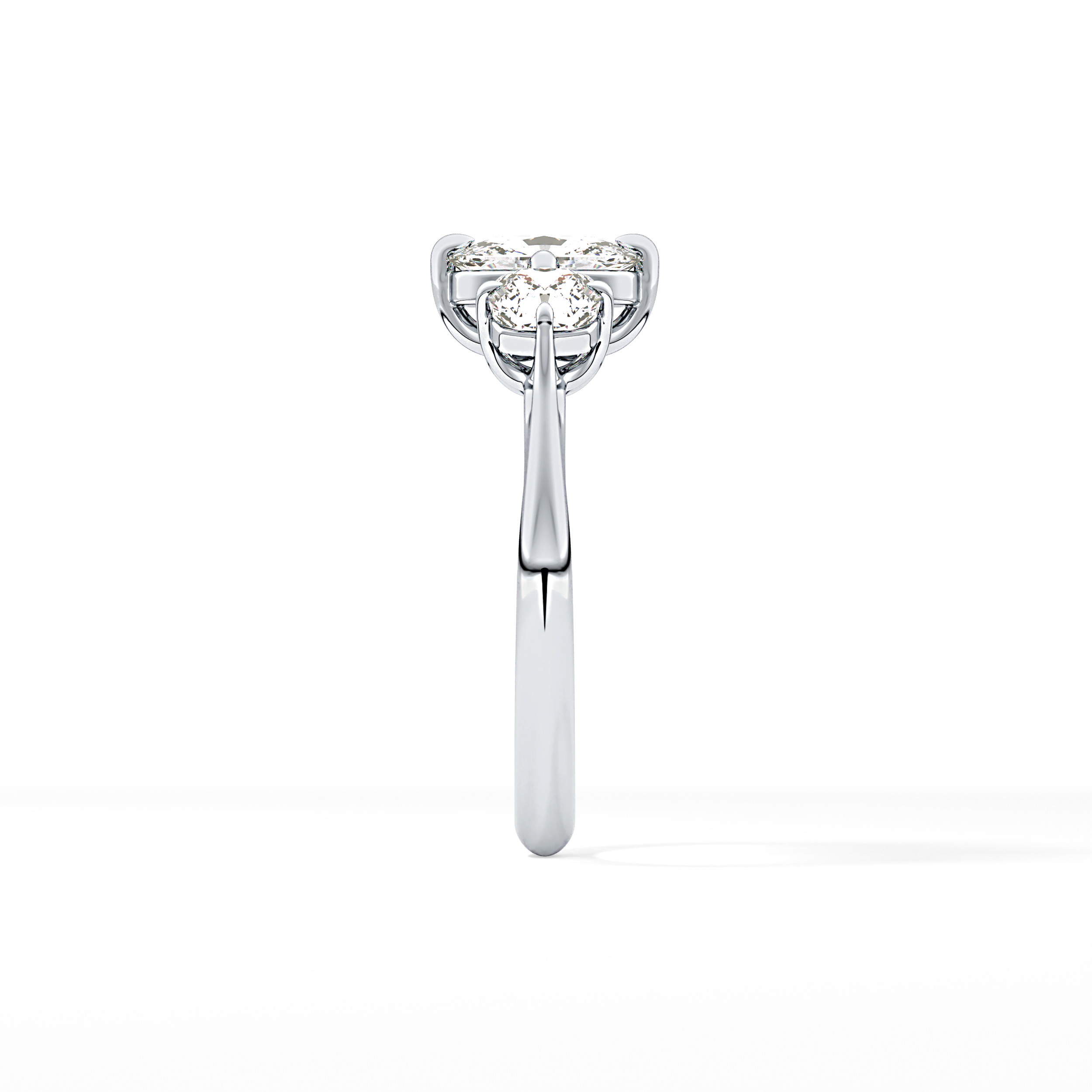 Cushion Three Stone Lab Grown Diamond Engagement Ring