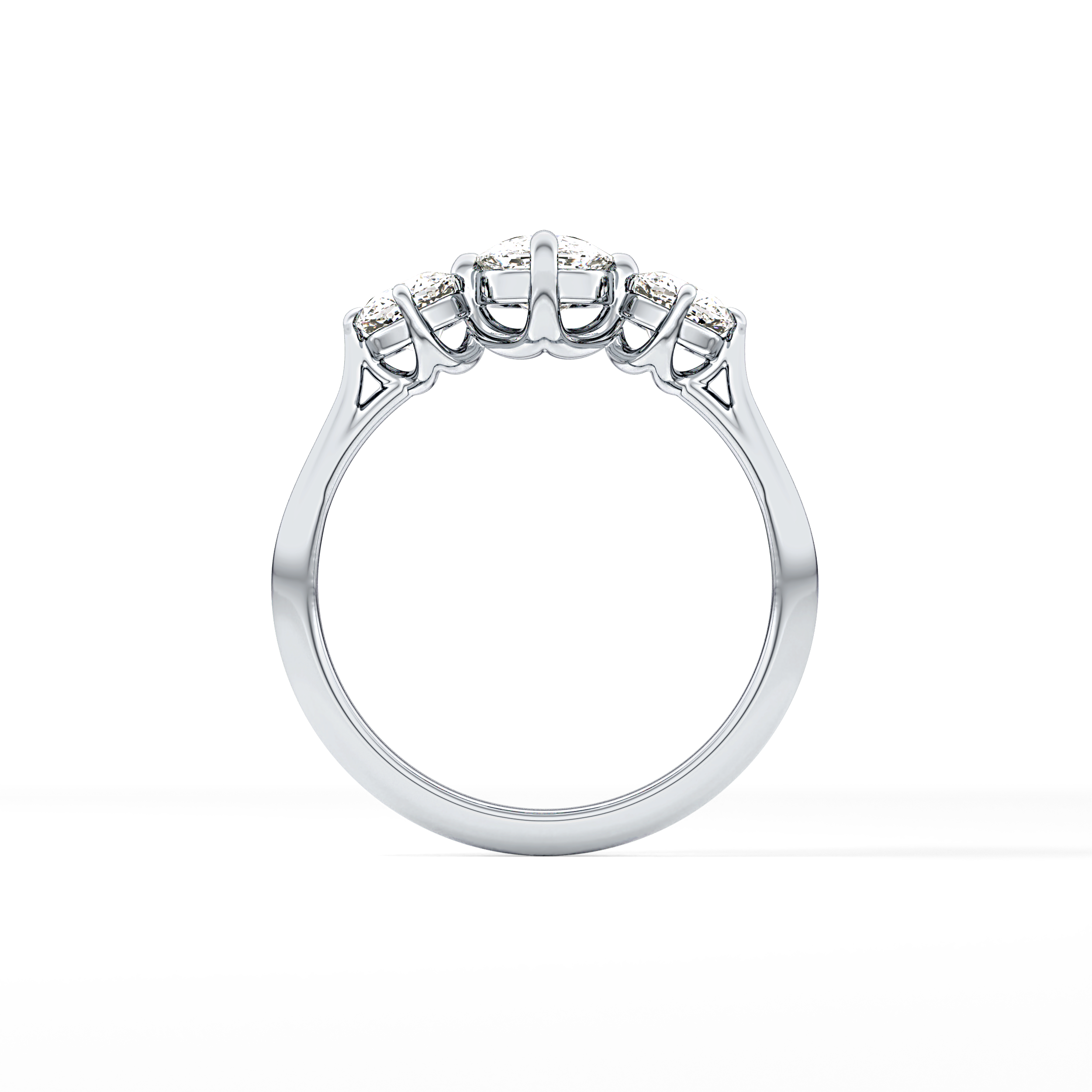 Cushion Three Stone Lab Grown Diamond Engagement Ring