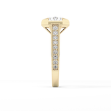 Round Bezel & Channel Pave Lab Grown Diamond Engagement Ring