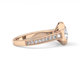 Round Bezel & Channel Pave Lab Grown Diamond Engagement Ring