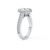 Round Bezel & Channel Pave Lab Grown Diamond Engagement Ring