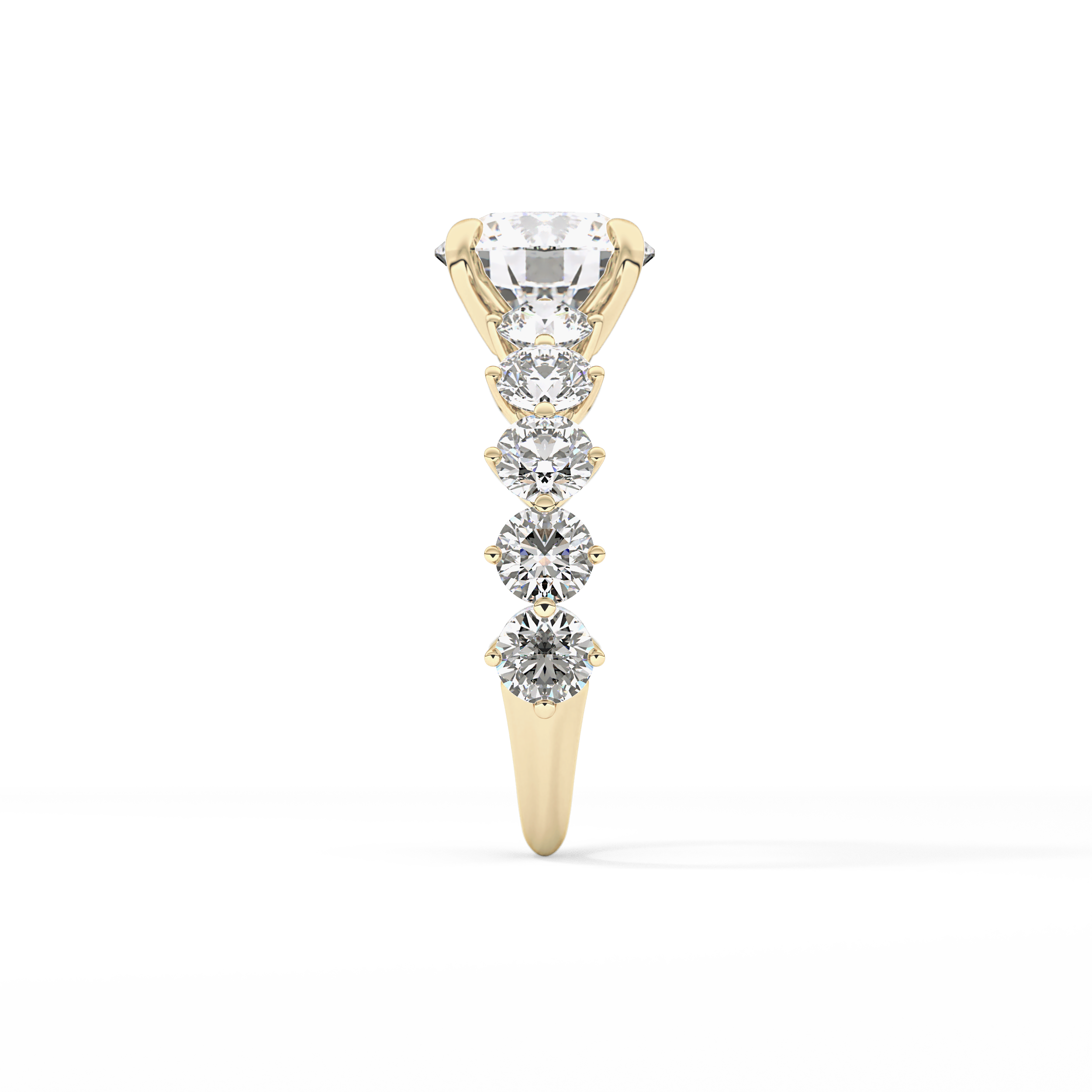 Round Pave Lab Grown Diamond Engagement Ring