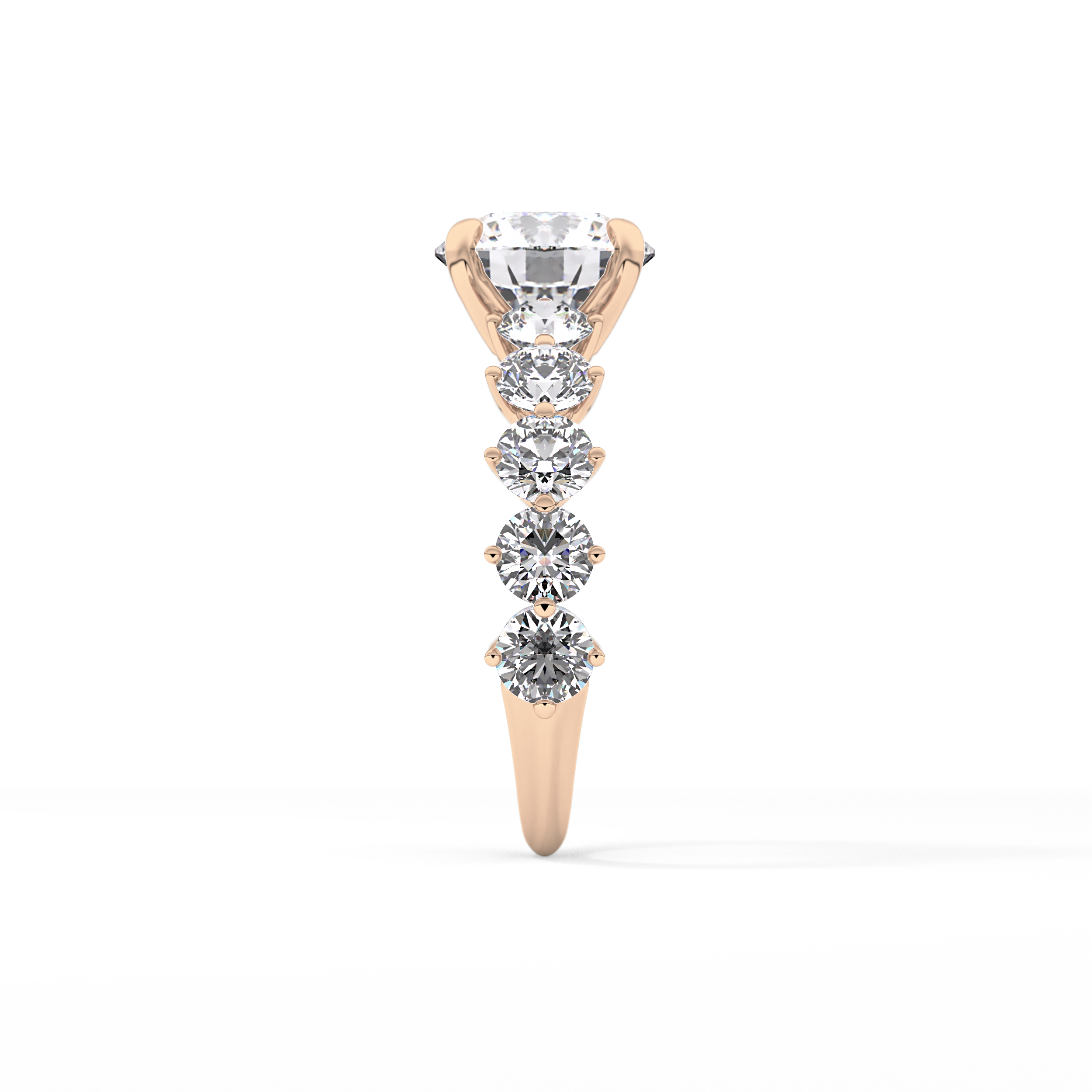 Round Pave Lab Grown Diamond Engagement Ring
