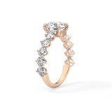 Round Pave Lab Grown Diamond Engagement Ring