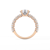 Round Pave Lab Grown Diamond Engagement Ring