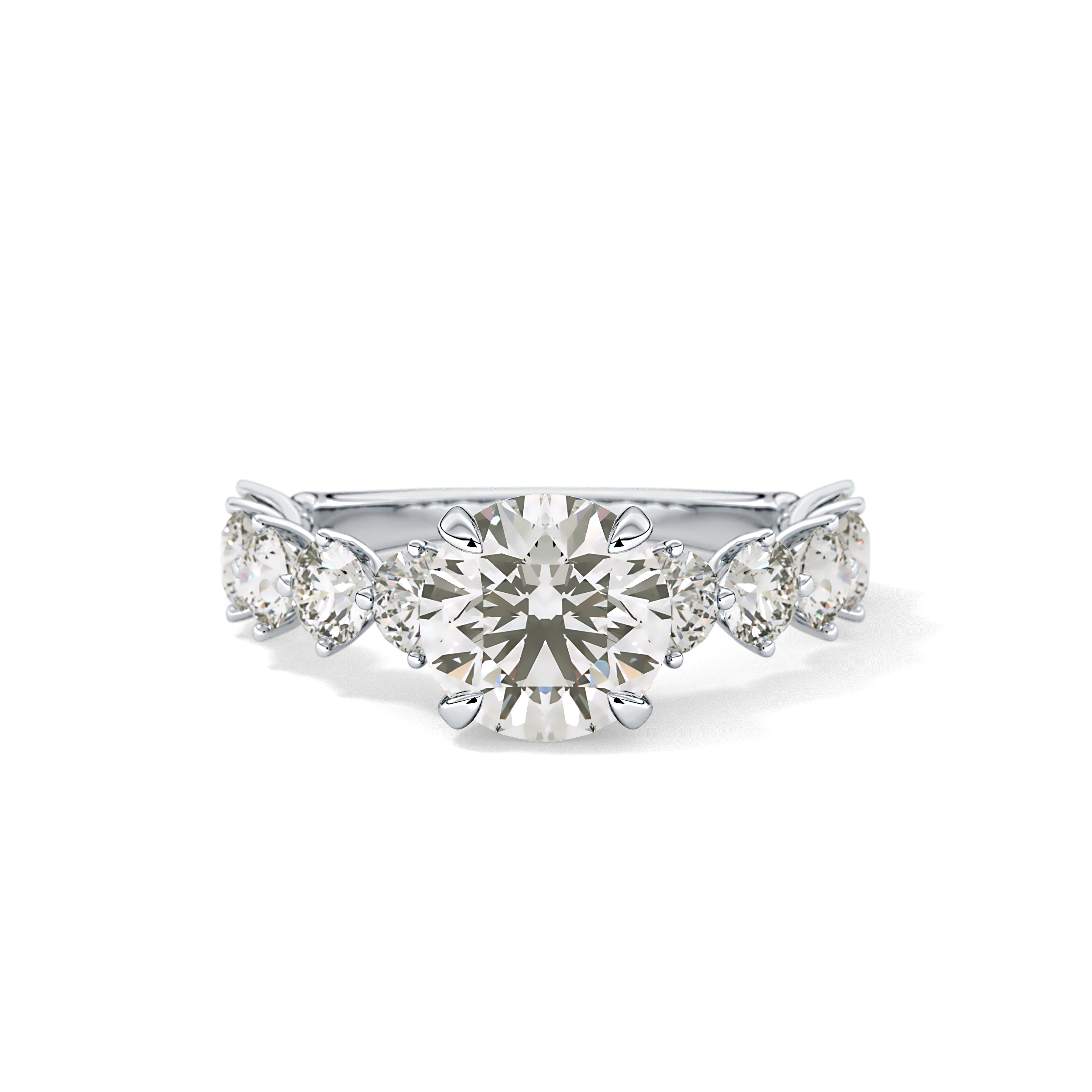 Round Pave Lab Grown Diamond Engagement Ring