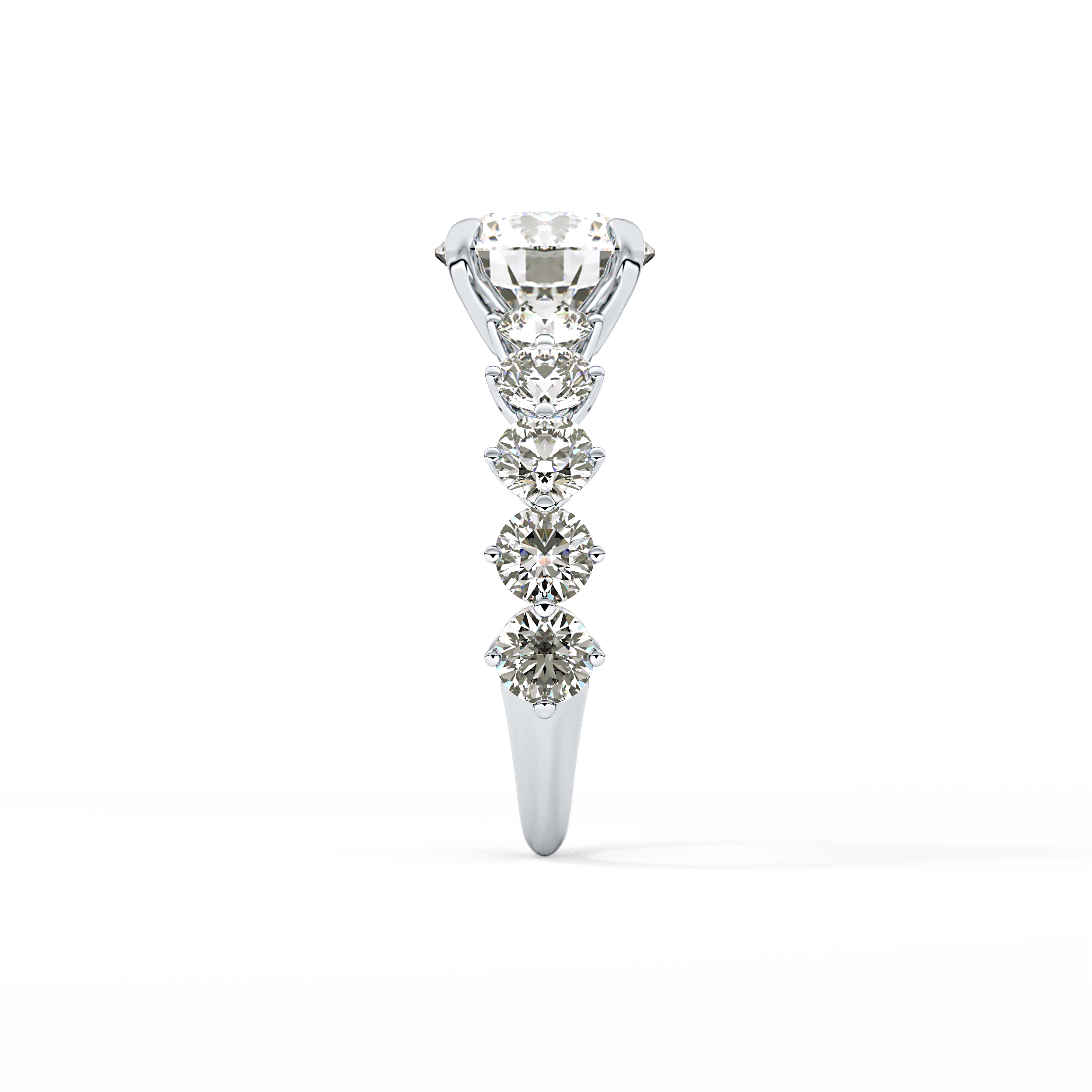 Round Pave Lab Grown Diamond Engagement Ring