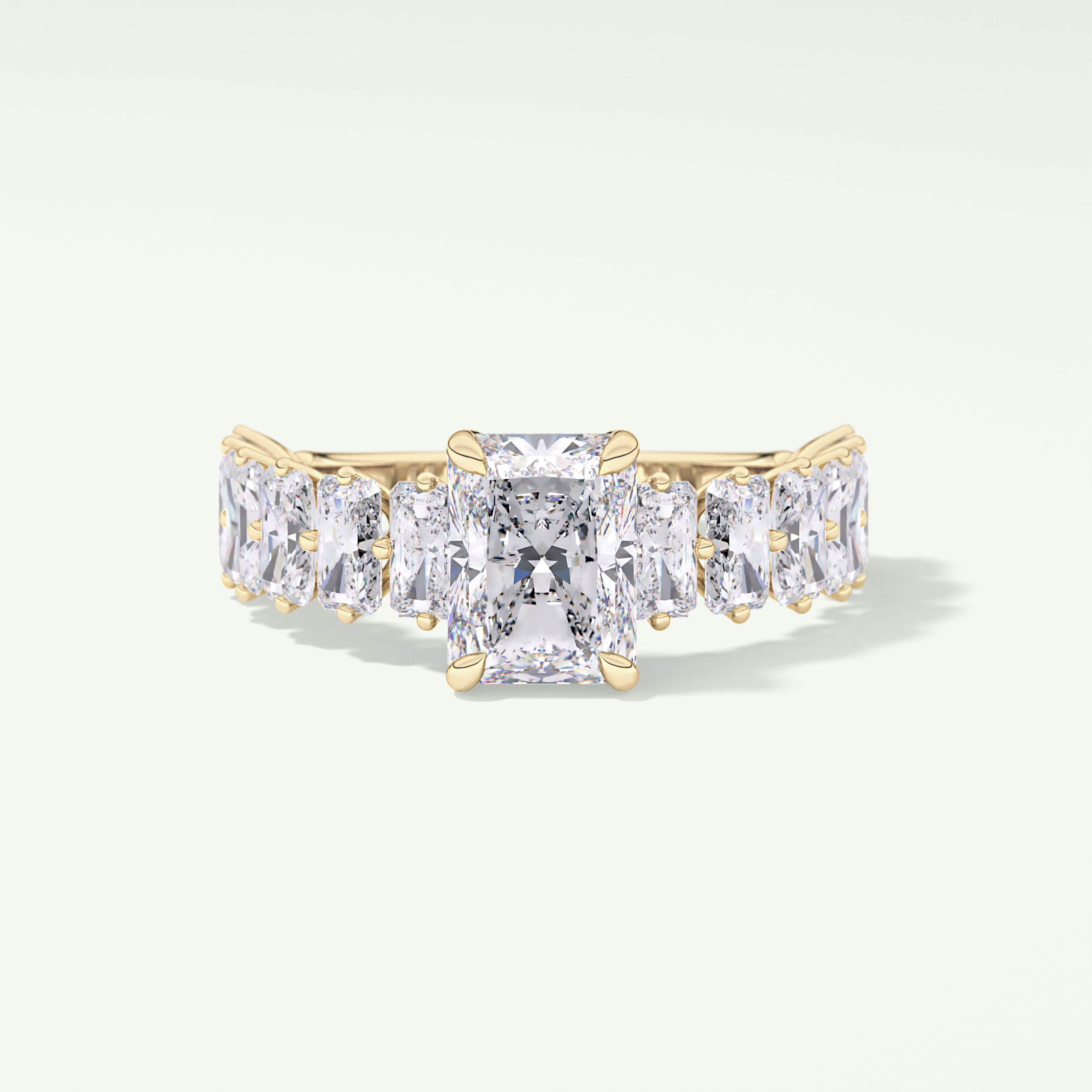 Radiant Pave Lab Grown Diamond Engagement Ring