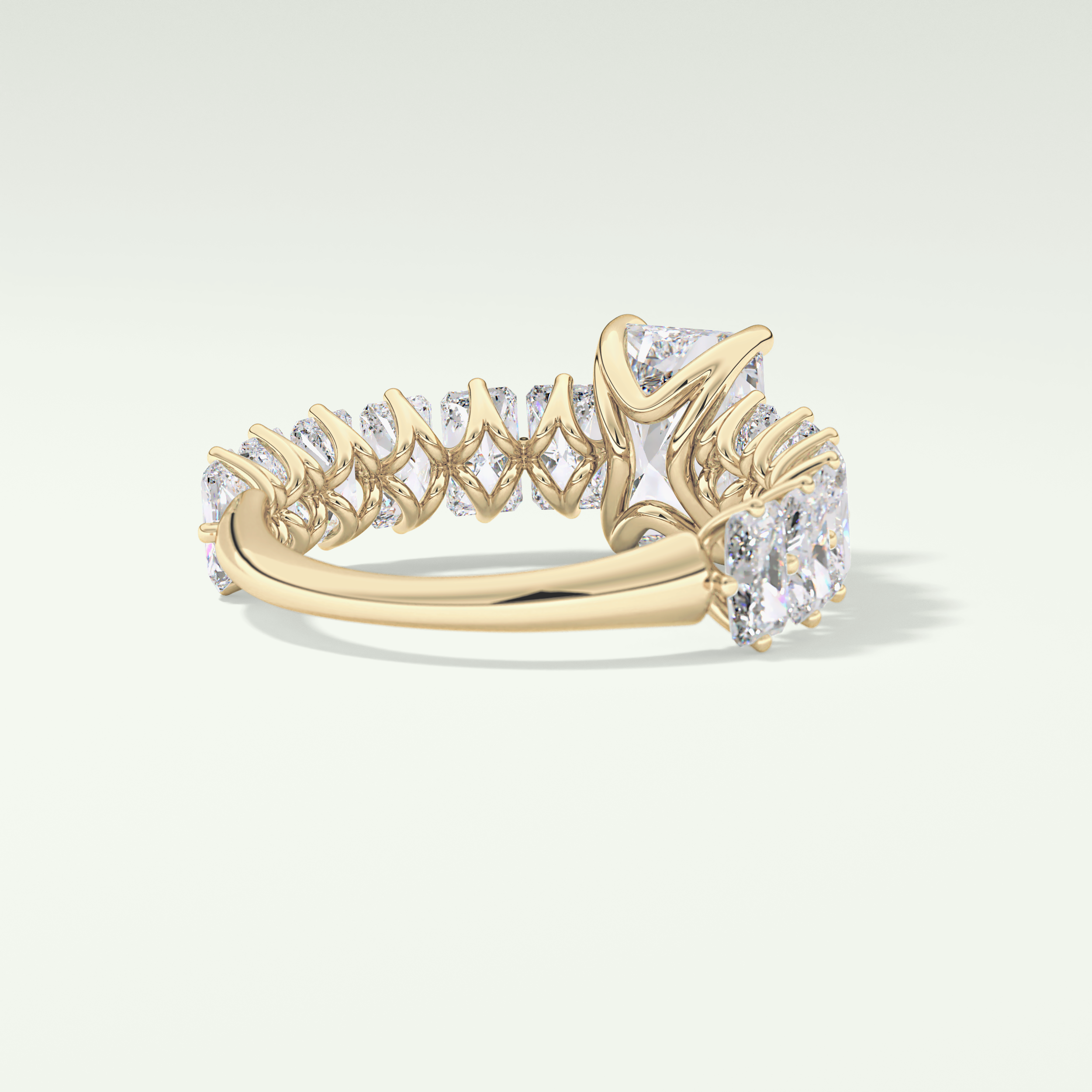 Radiant Pave Lab Grown Diamond Engagement Ring
