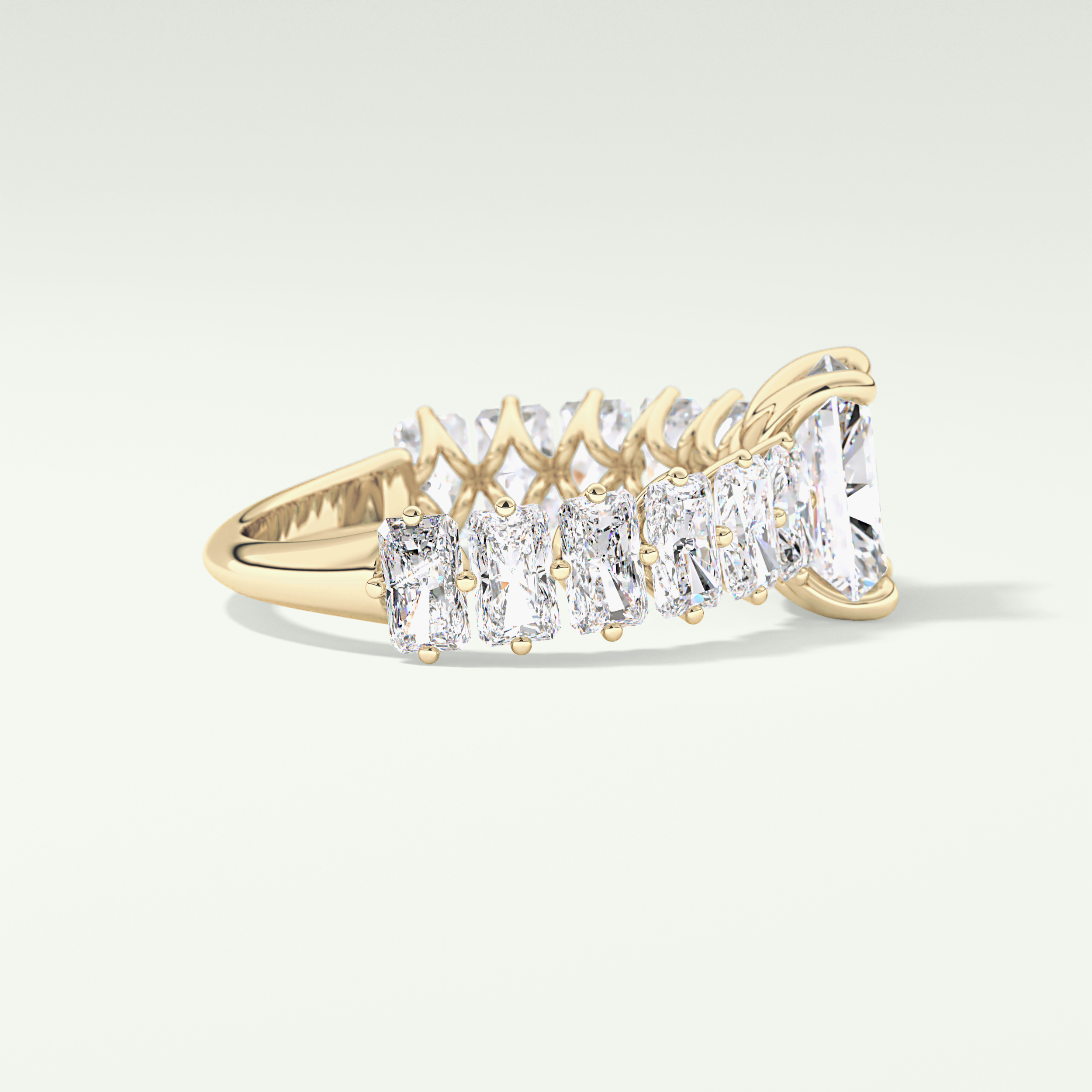 Radiant Pave Lab Grown Diamond Engagement Ring