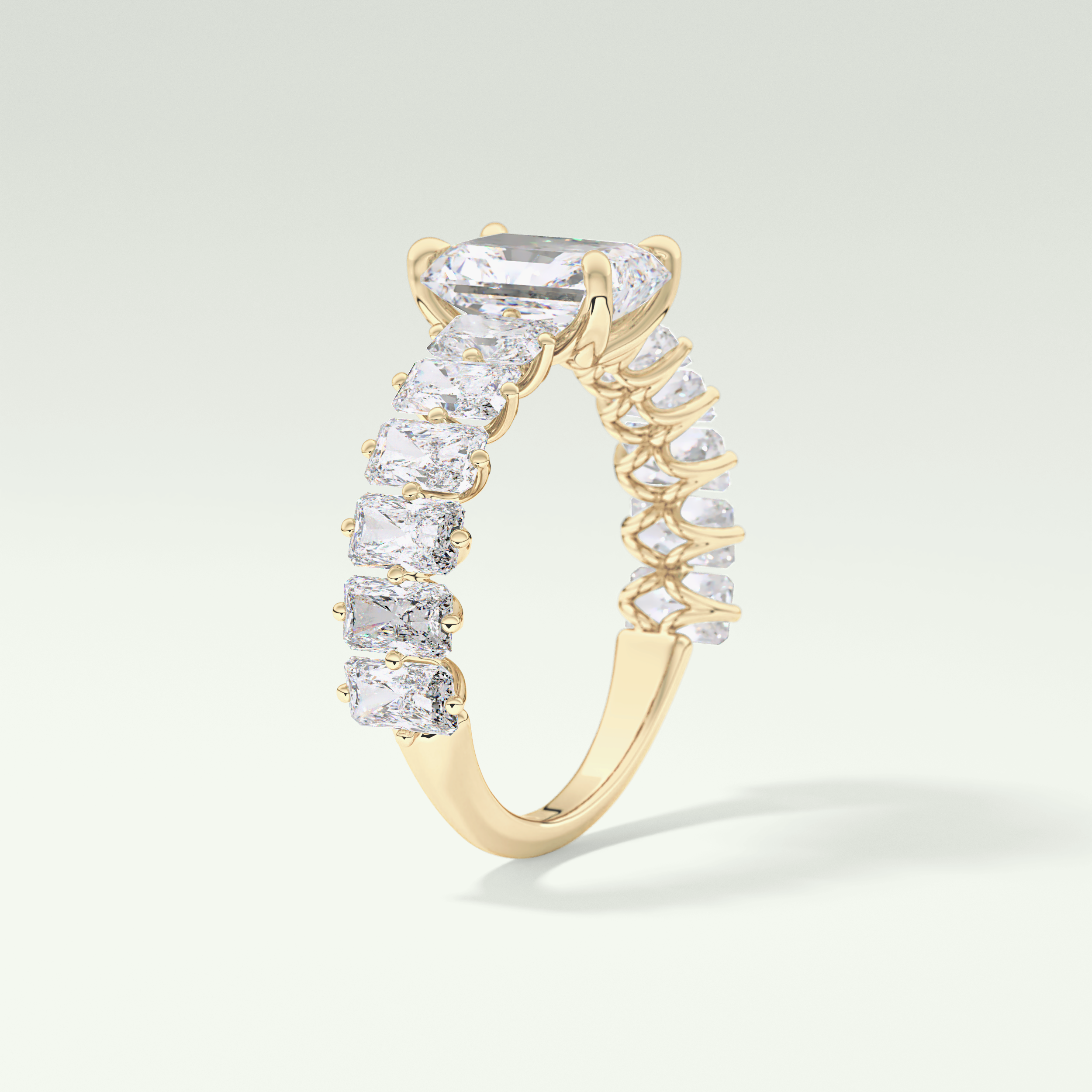 Radiant Pave Lab Grown Diamond Engagement Ring
