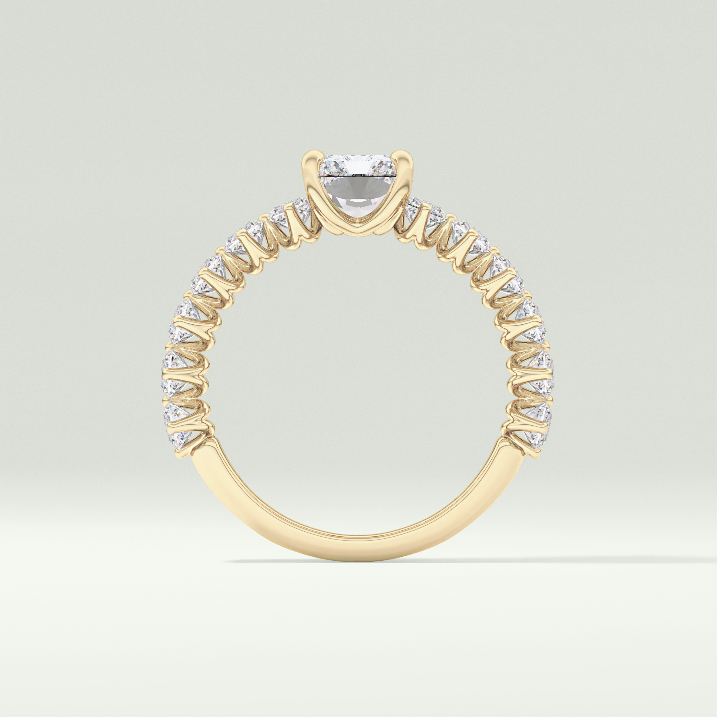 Radiant Pave Lab Grown Diamond Engagement Ring