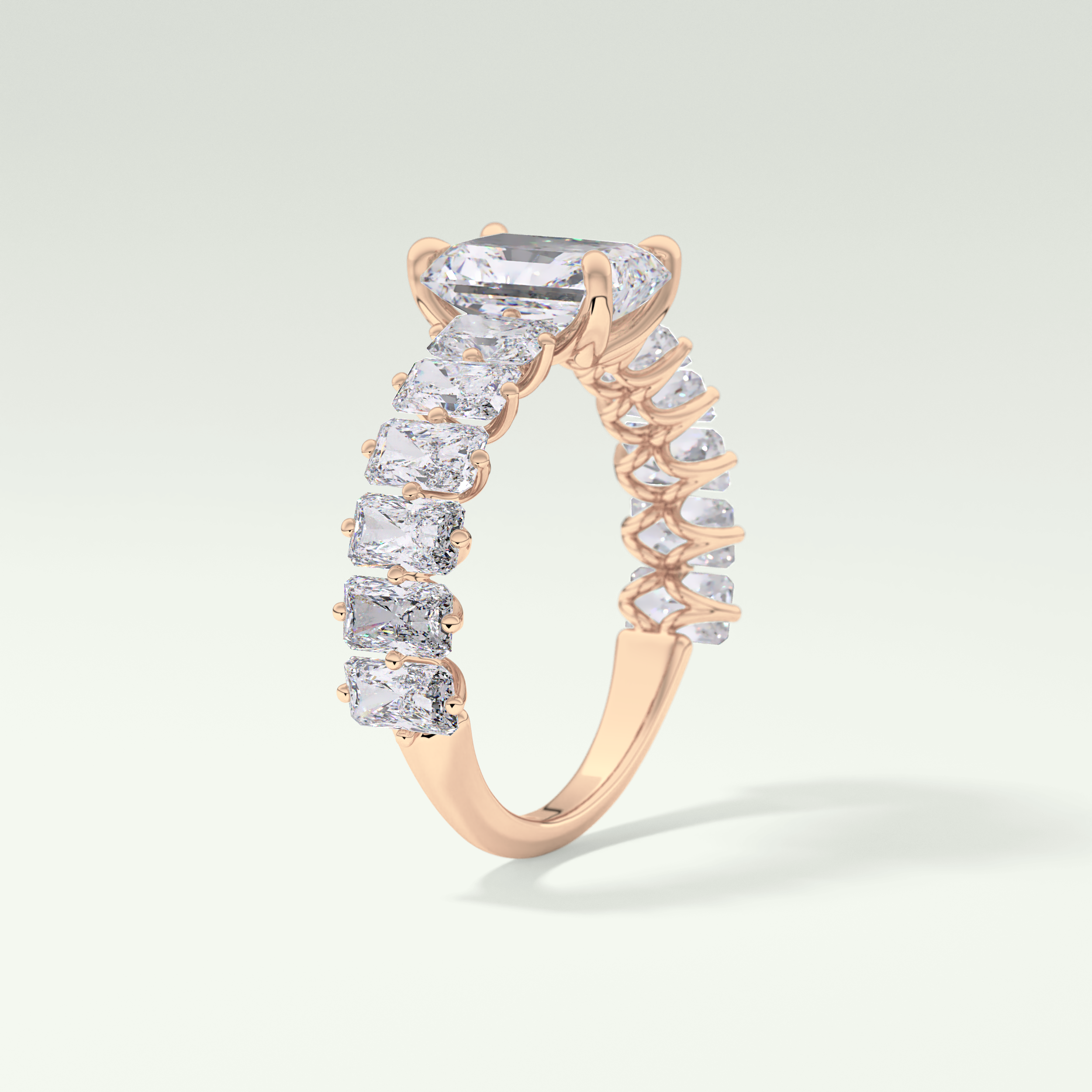 Radiant Pave Lab Grown Diamond Engagement Ring