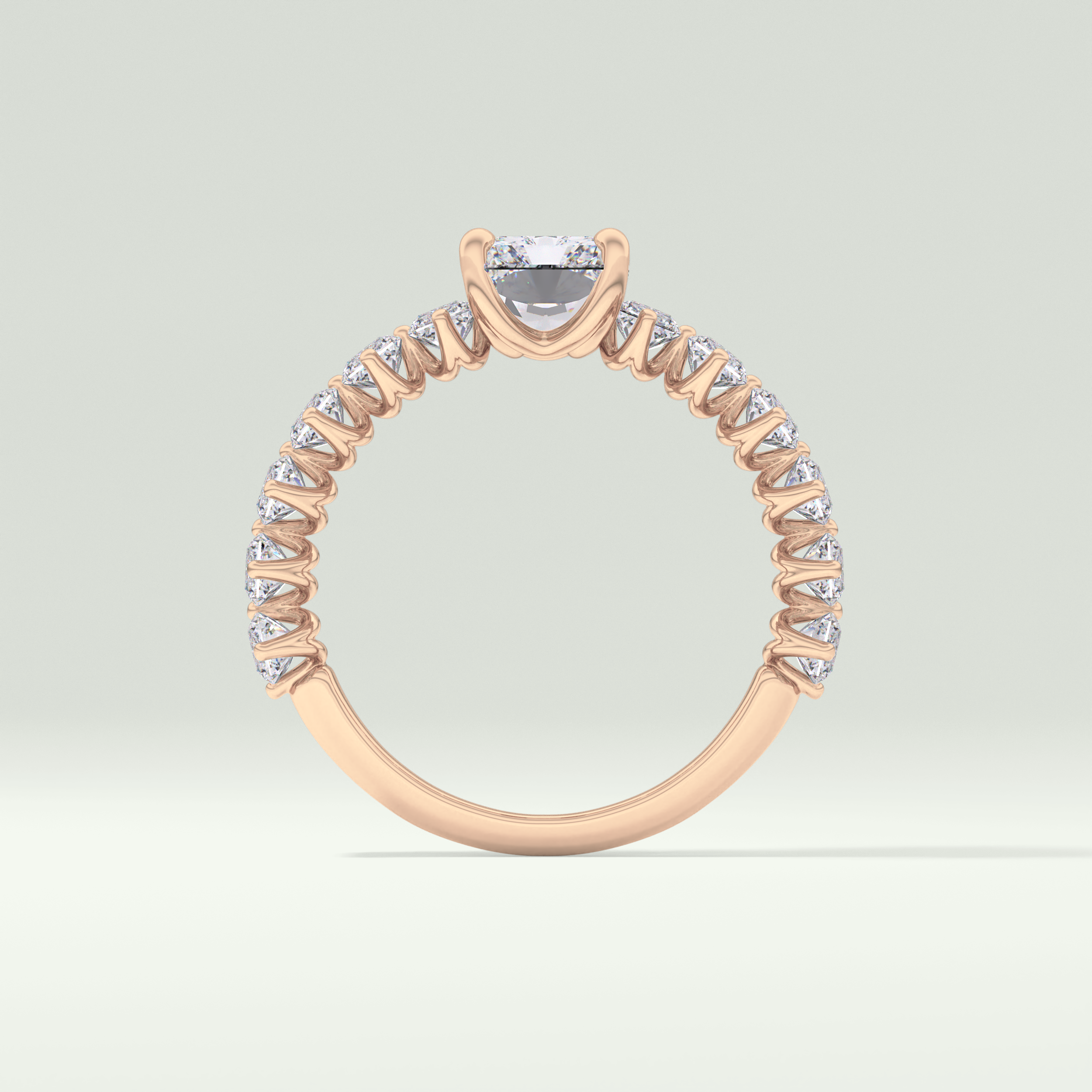 Radiant Pave Lab Grown Diamond Engagement Ring