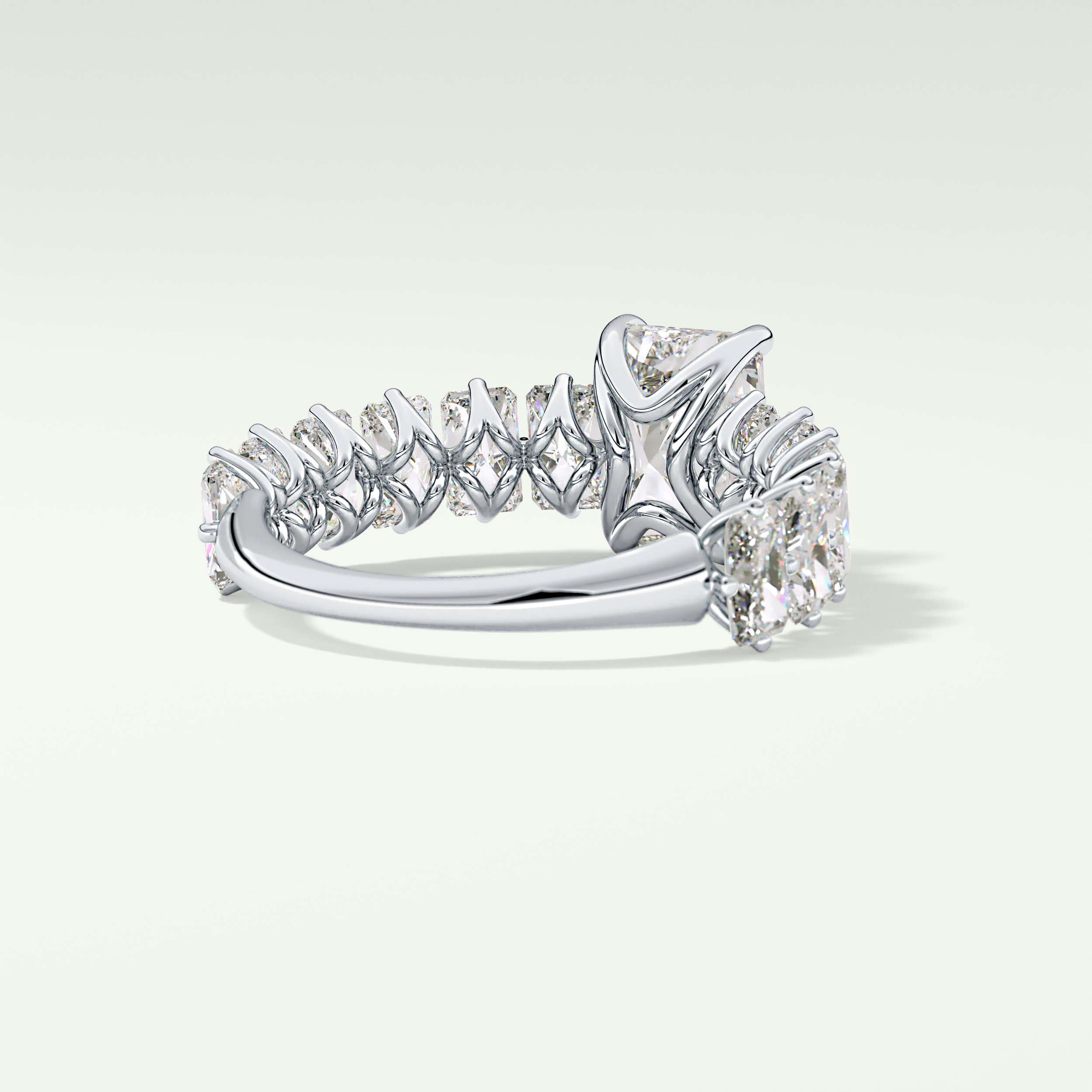 Radiant Pave Lab Grown Diamond Engagement Ring