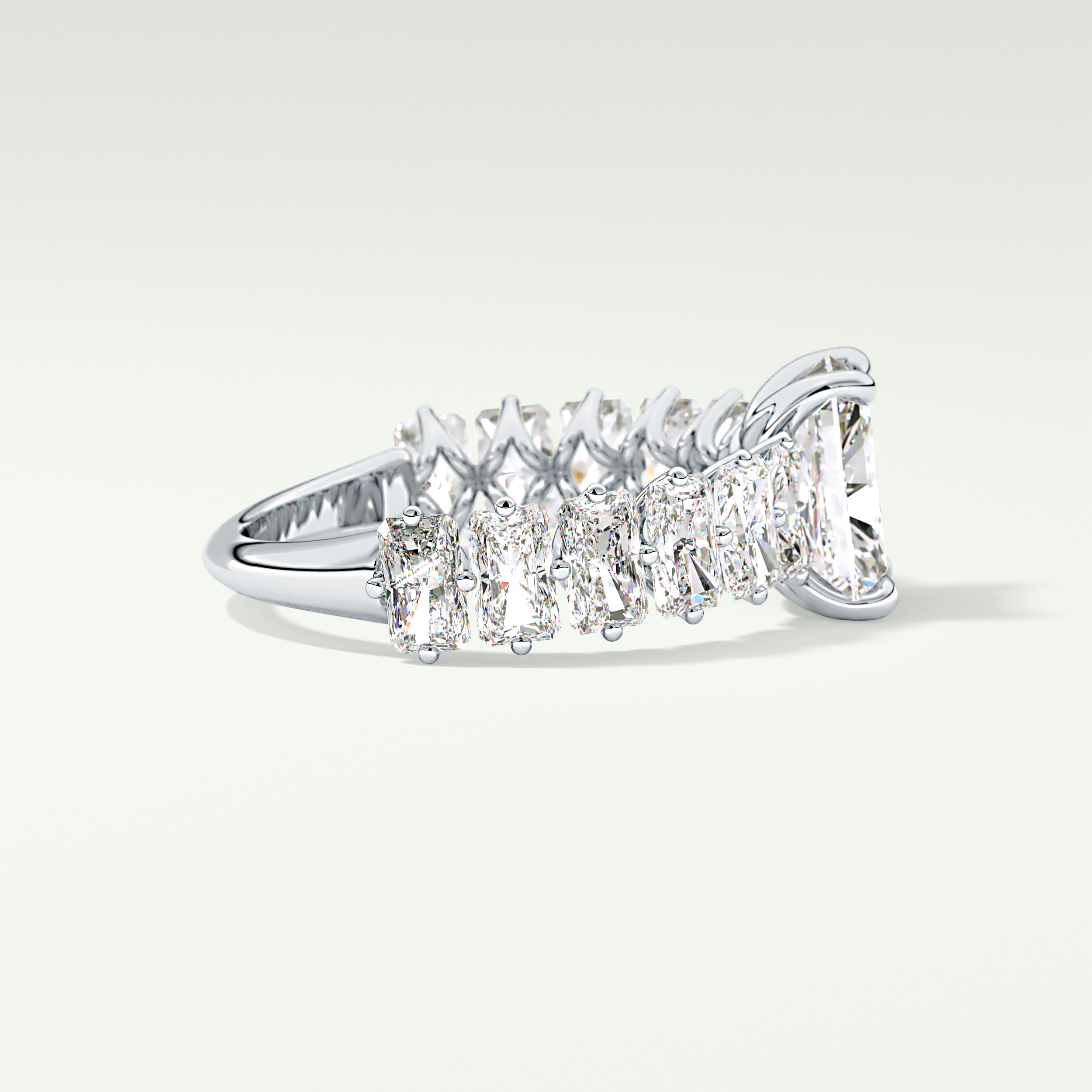 Radiant Pave Lab Grown Diamond Engagement Ring