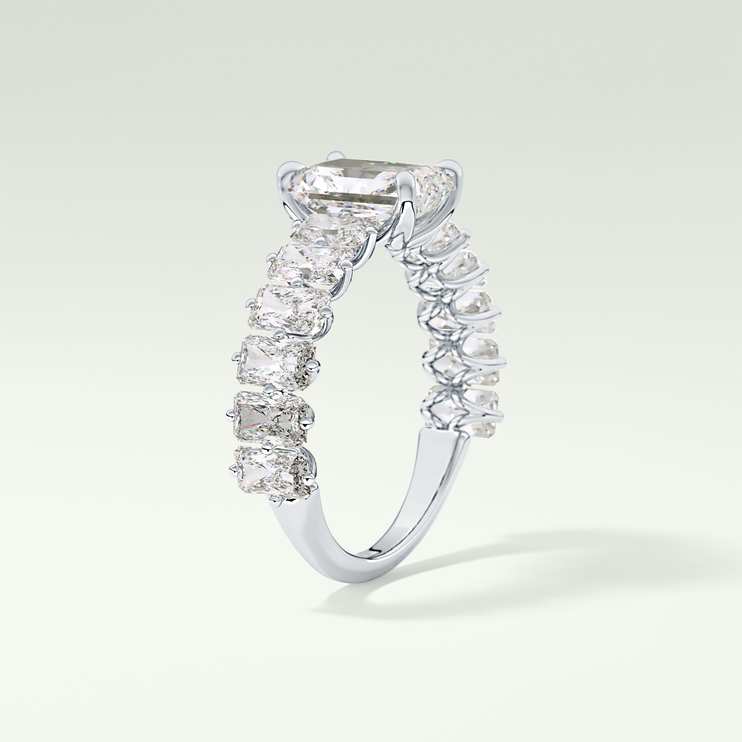 Radiant Pave Lab Grown Diamond Engagement Ring