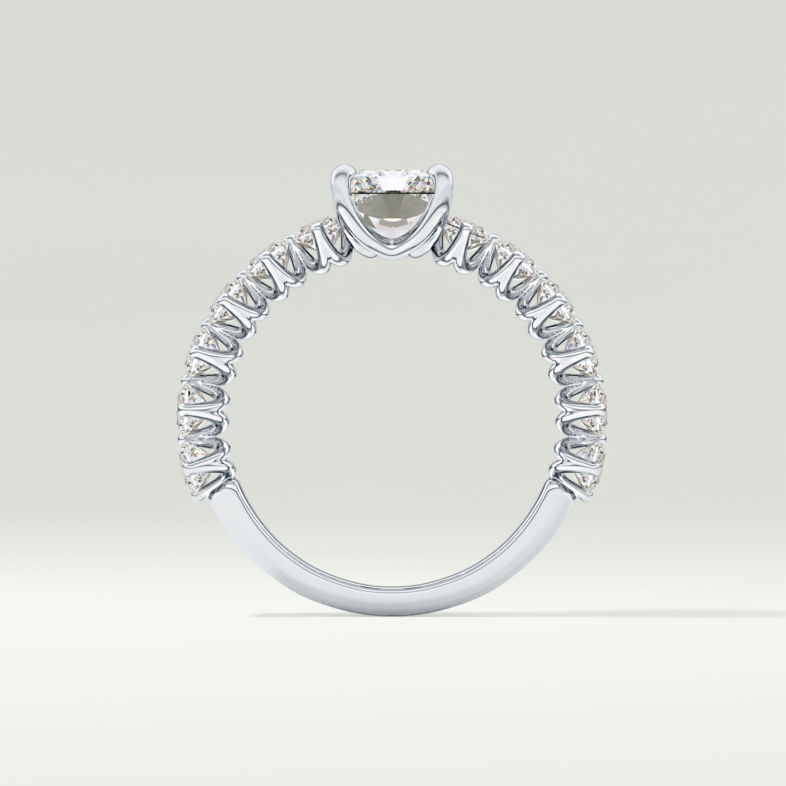 Radiant Pave Lab Grown Diamond Engagement Ring