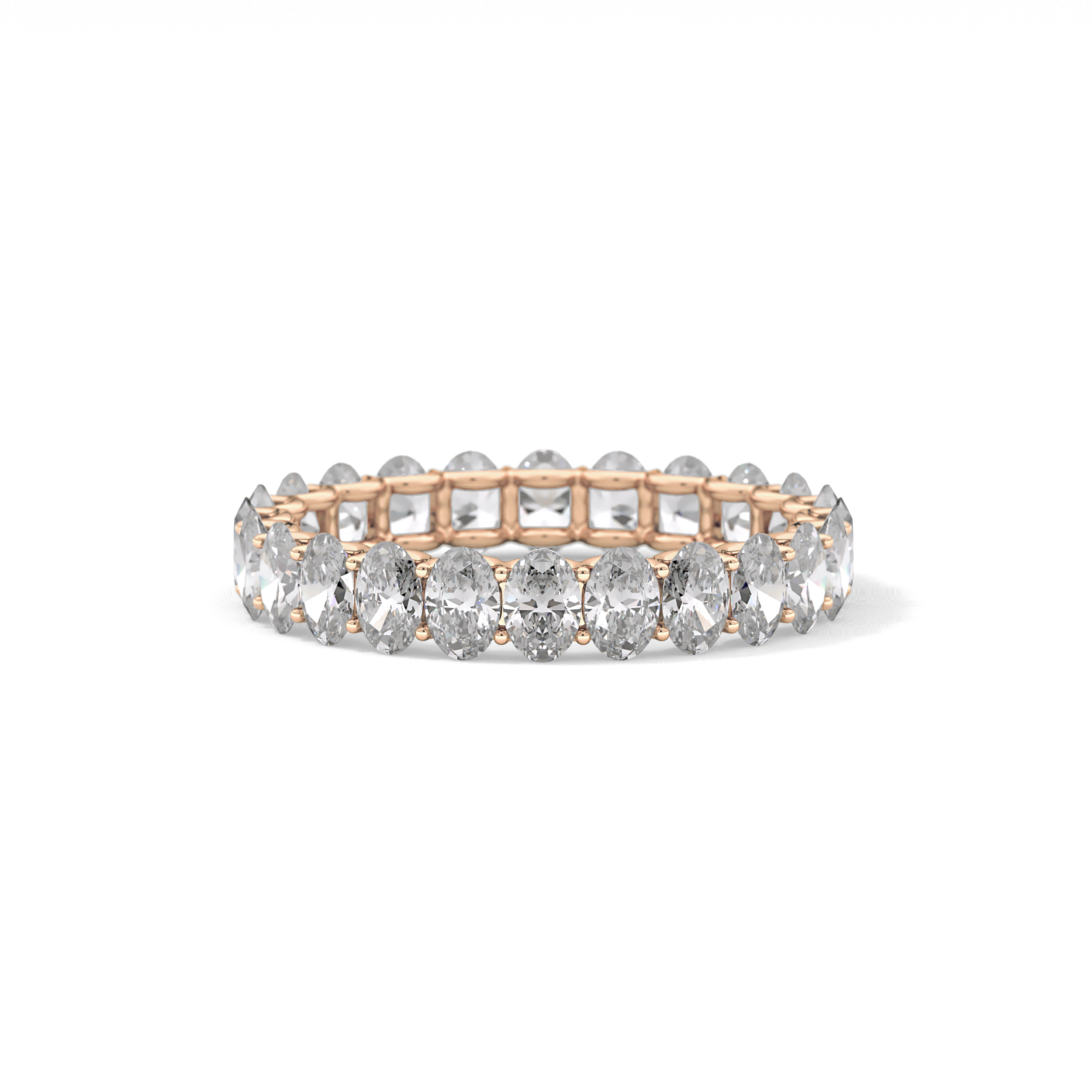 3.15 TCW Oval Lab Grown Diamond Wedding Band
