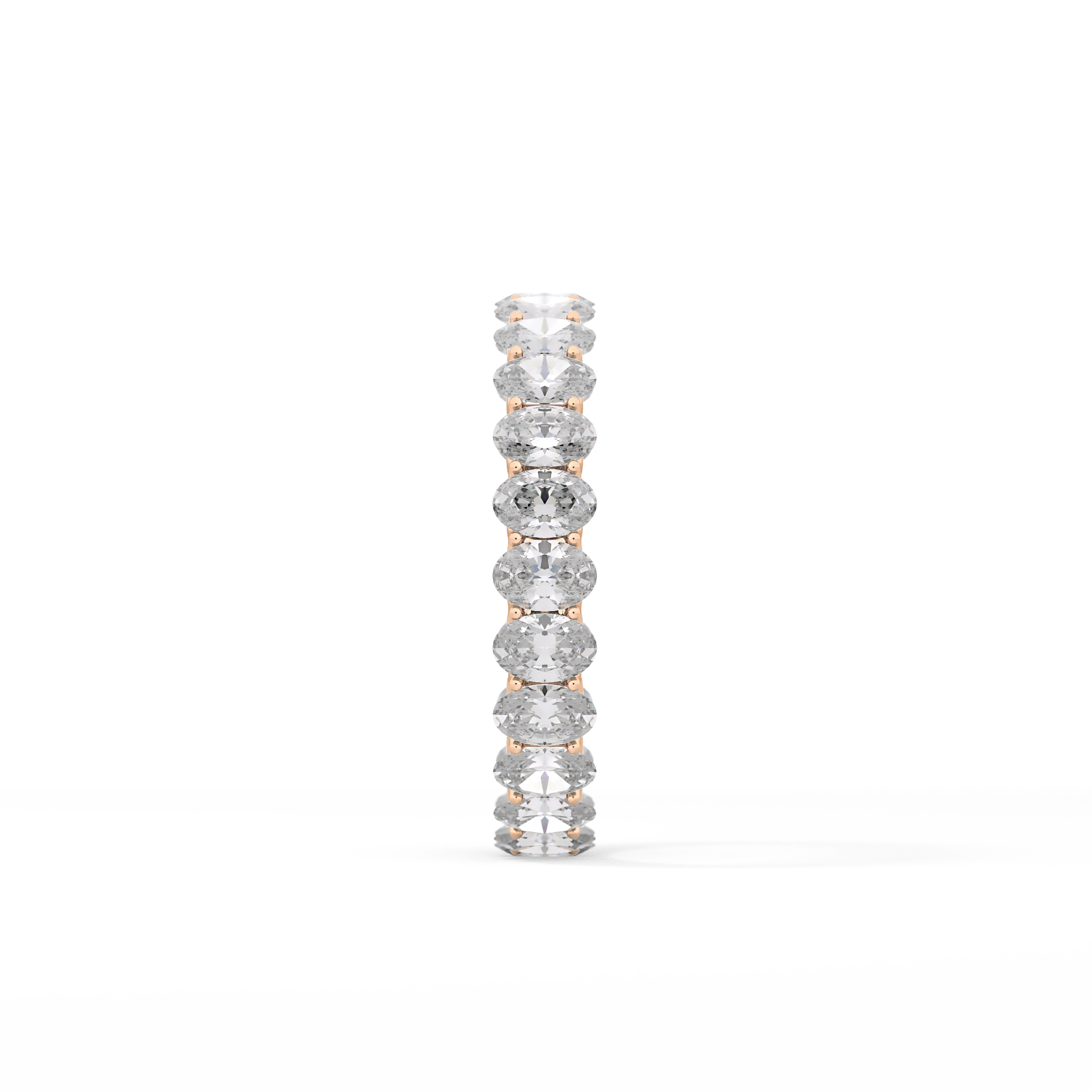 3.15 TCW Oval Lab Grown Diamond Wedding Band