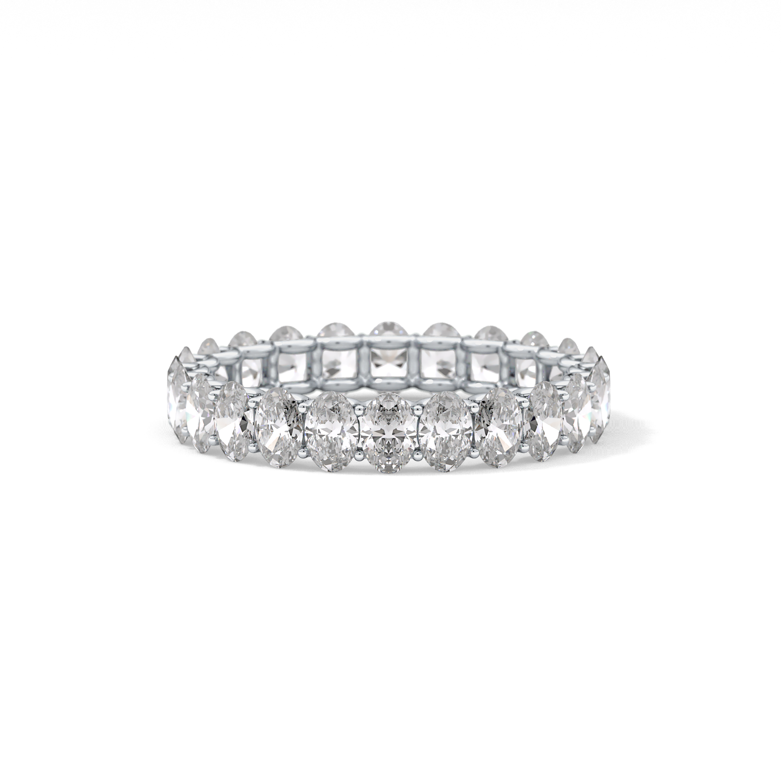 3.15 TCW Oval Lab Grown Diamond Wedding Band
