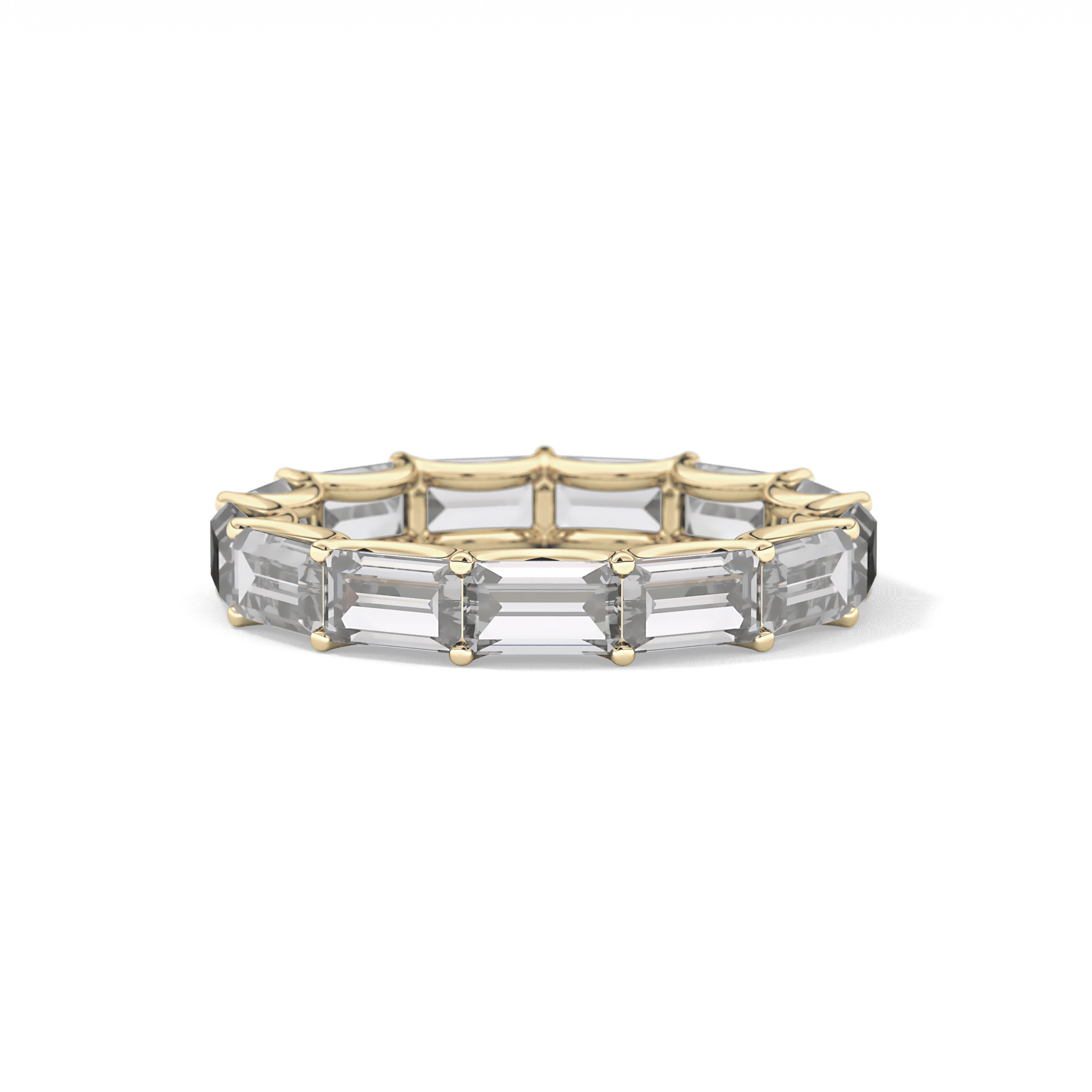 2.55 TCW Emerald Lab Grown Diamond Wedding Band