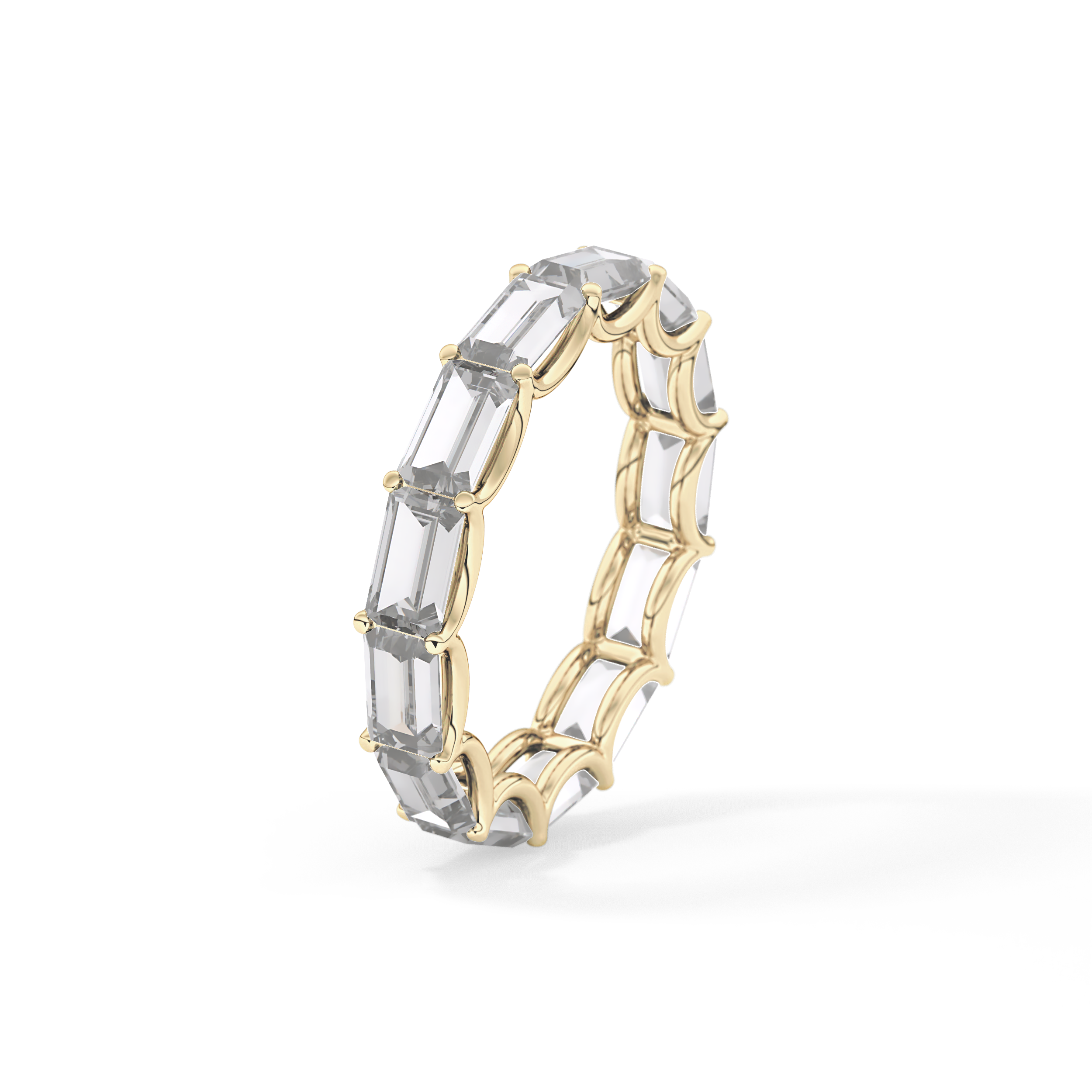 2.55 TCW Emerald Lab Grown Diamond Wedding Band