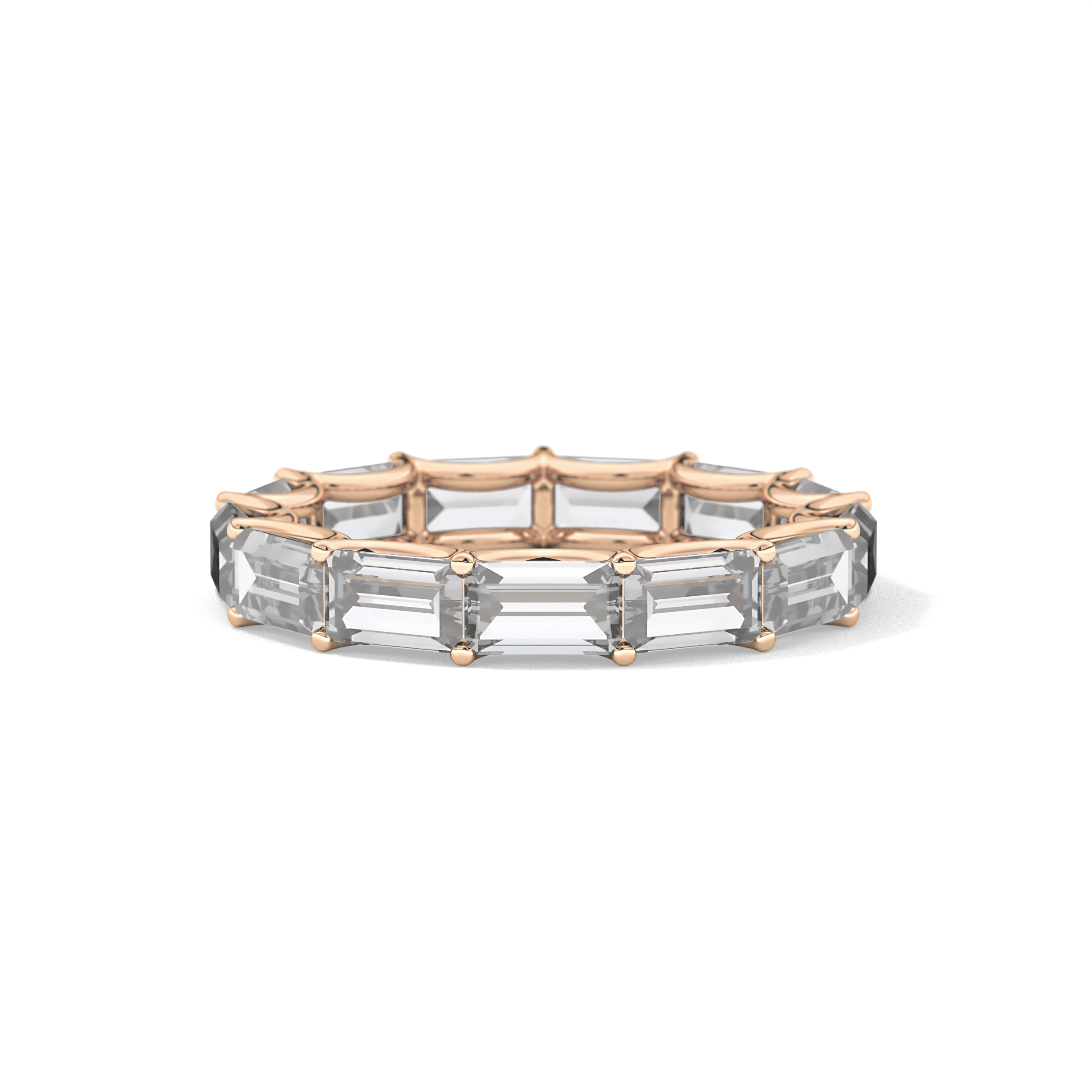 2.55 TCW Emerald Lab Grown Diamond Wedding Band