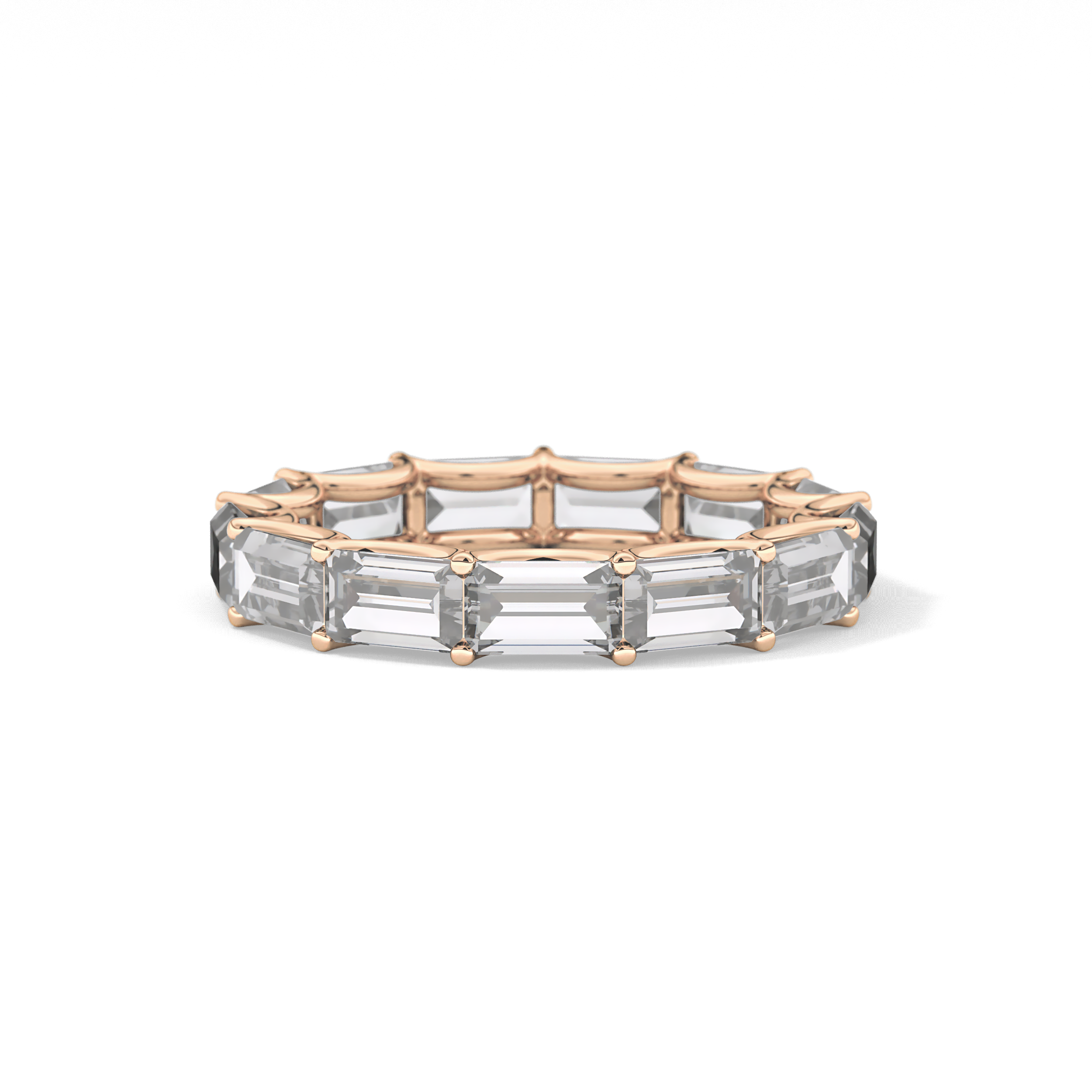 2.55 TCW Emerald Lab Grown Diamond Wedding Band