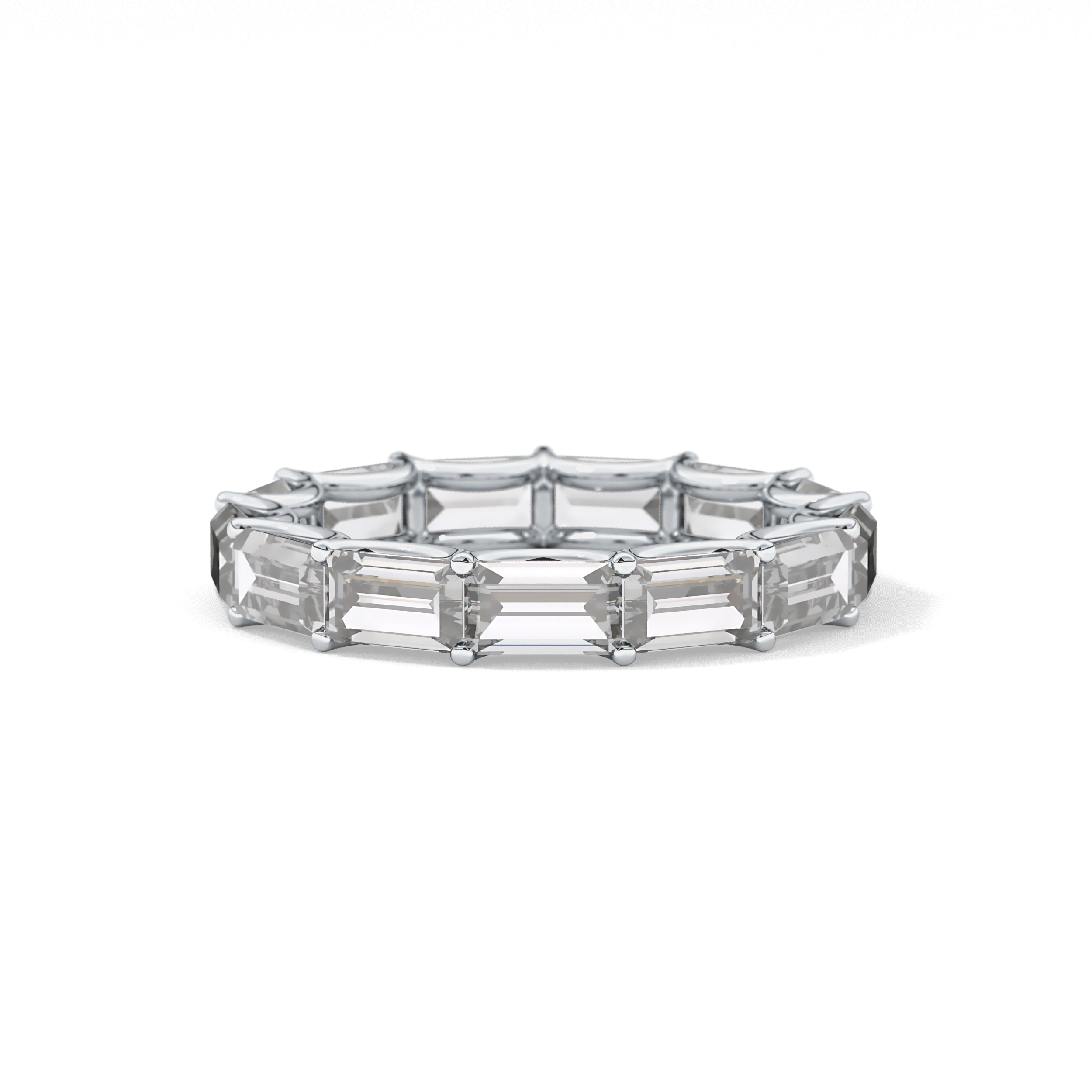 2.55 TCW Emerald Lab Grown Diamond Wedding Band
