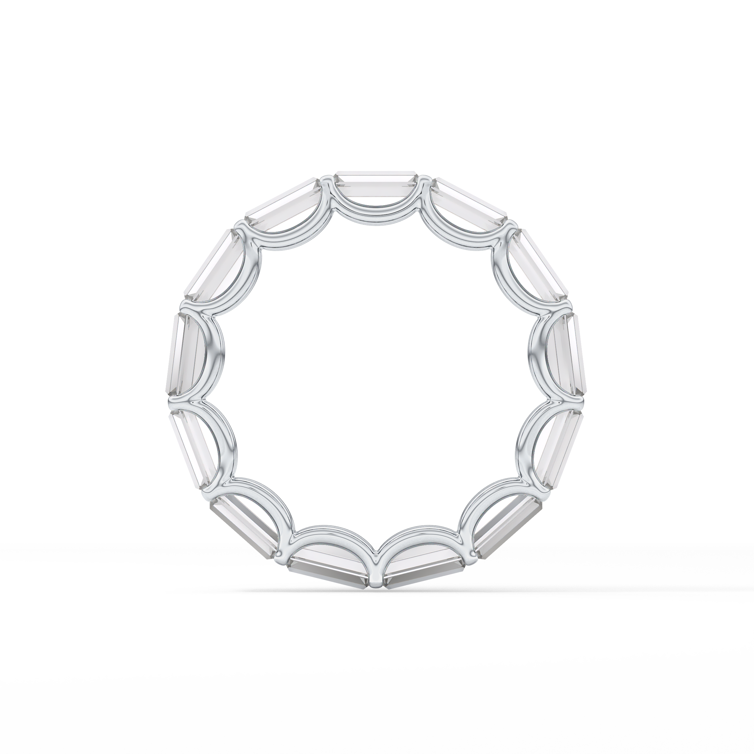 2.55 TCW Emerald Lab Grown Diamond Wedding Band