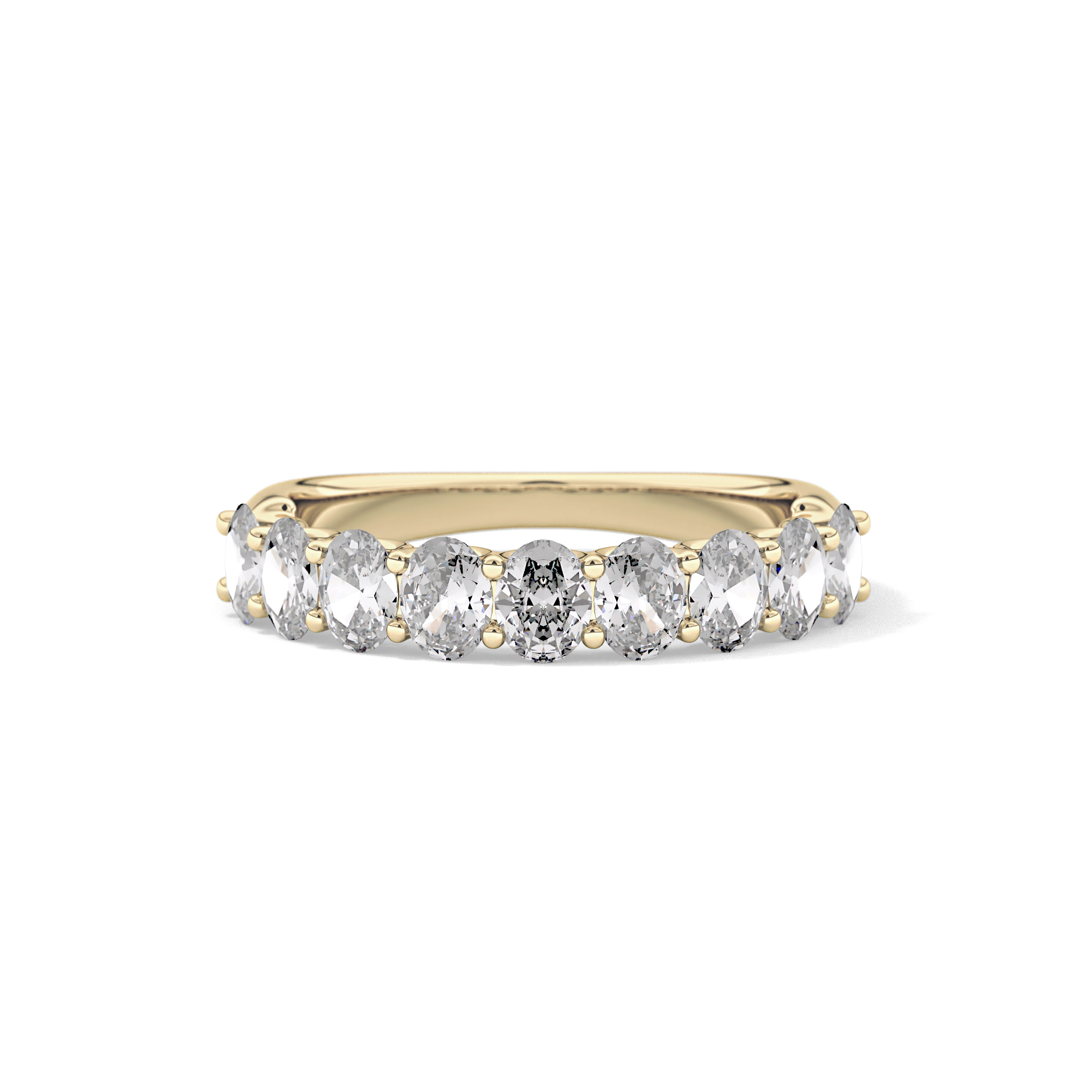1.35 TCW Oval Lab Grown Diamond Wedding Band