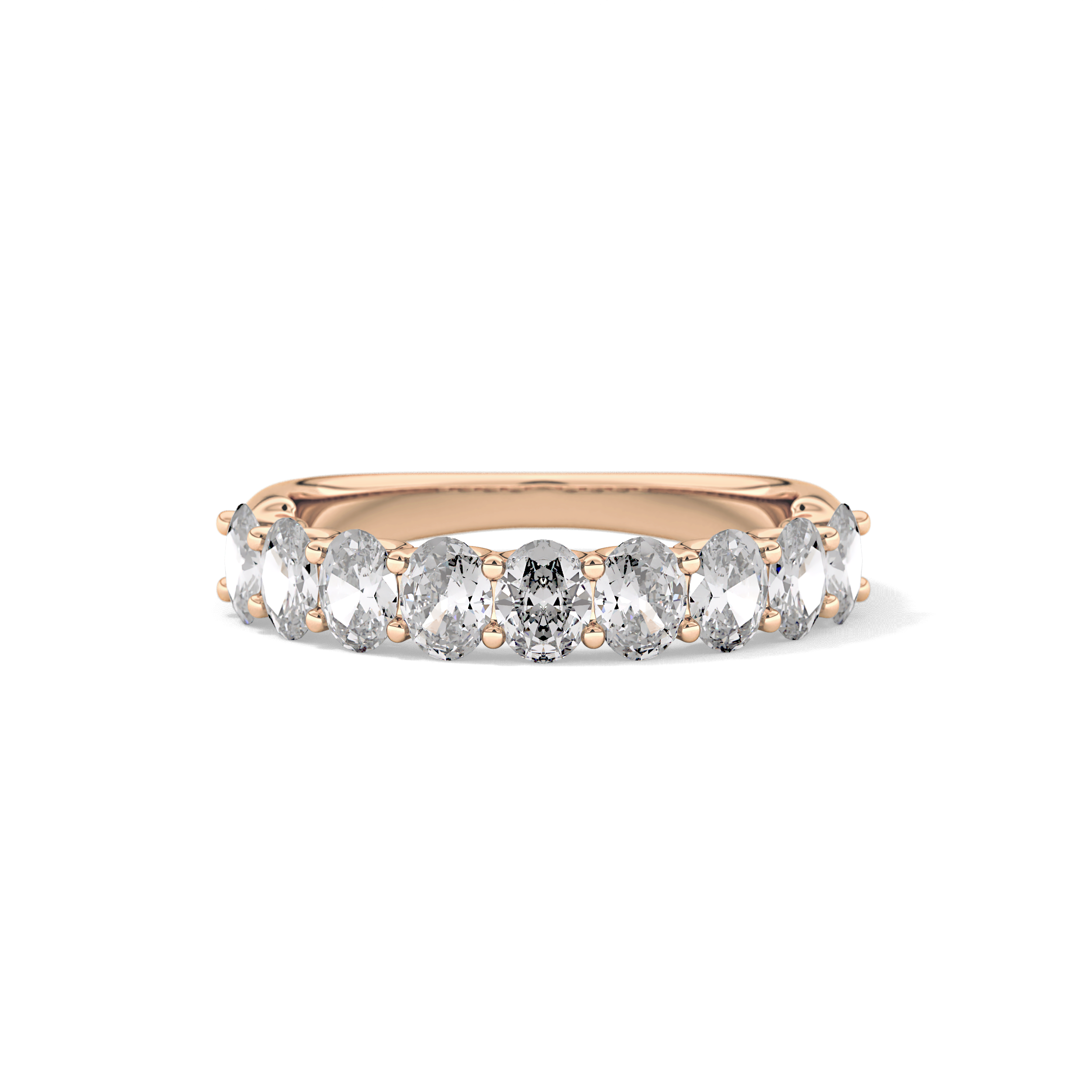1.35 TCW Oval Lab Grown Diamond Wedding Band