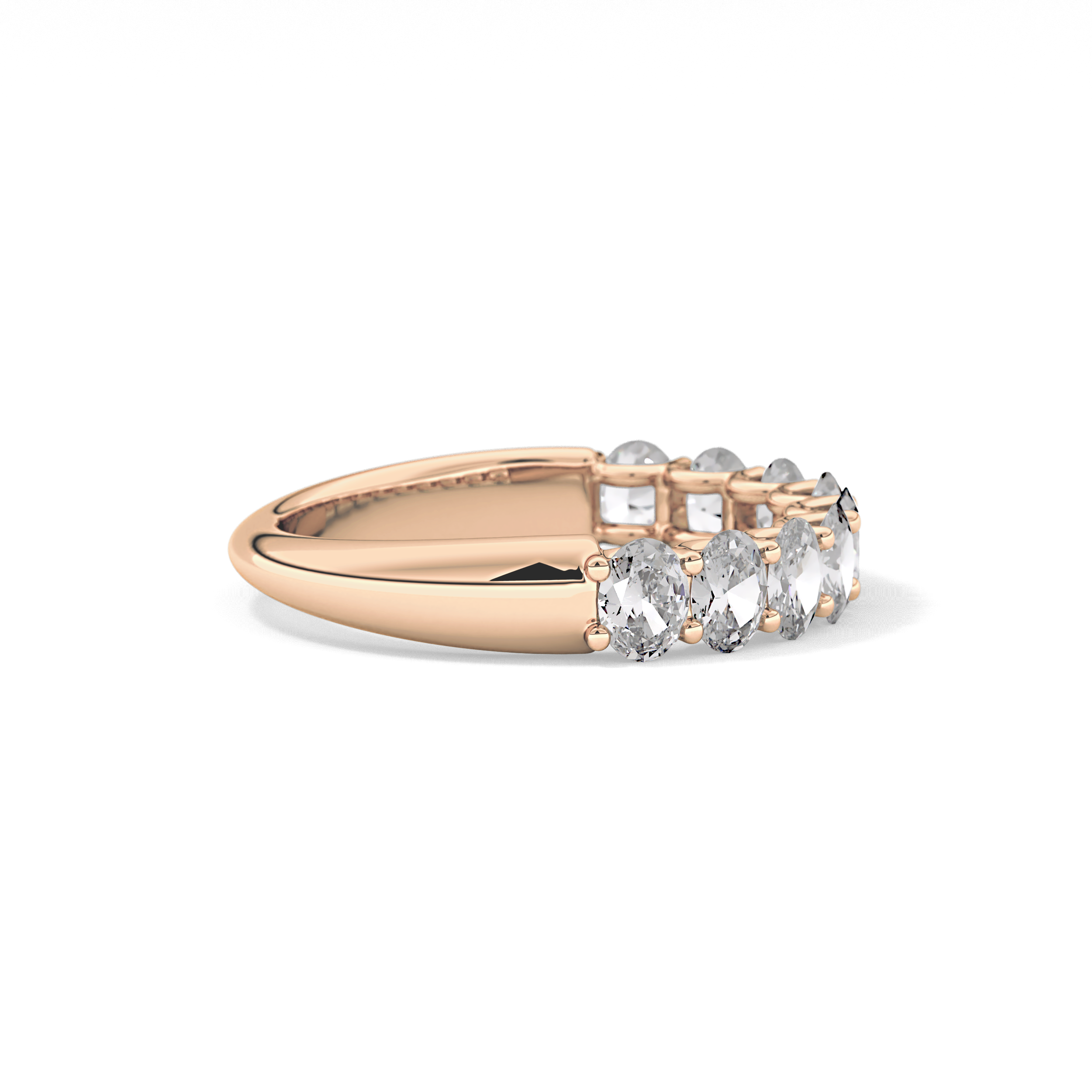 1.35 TCW Oval Lab Grown Diamond Wedding Band