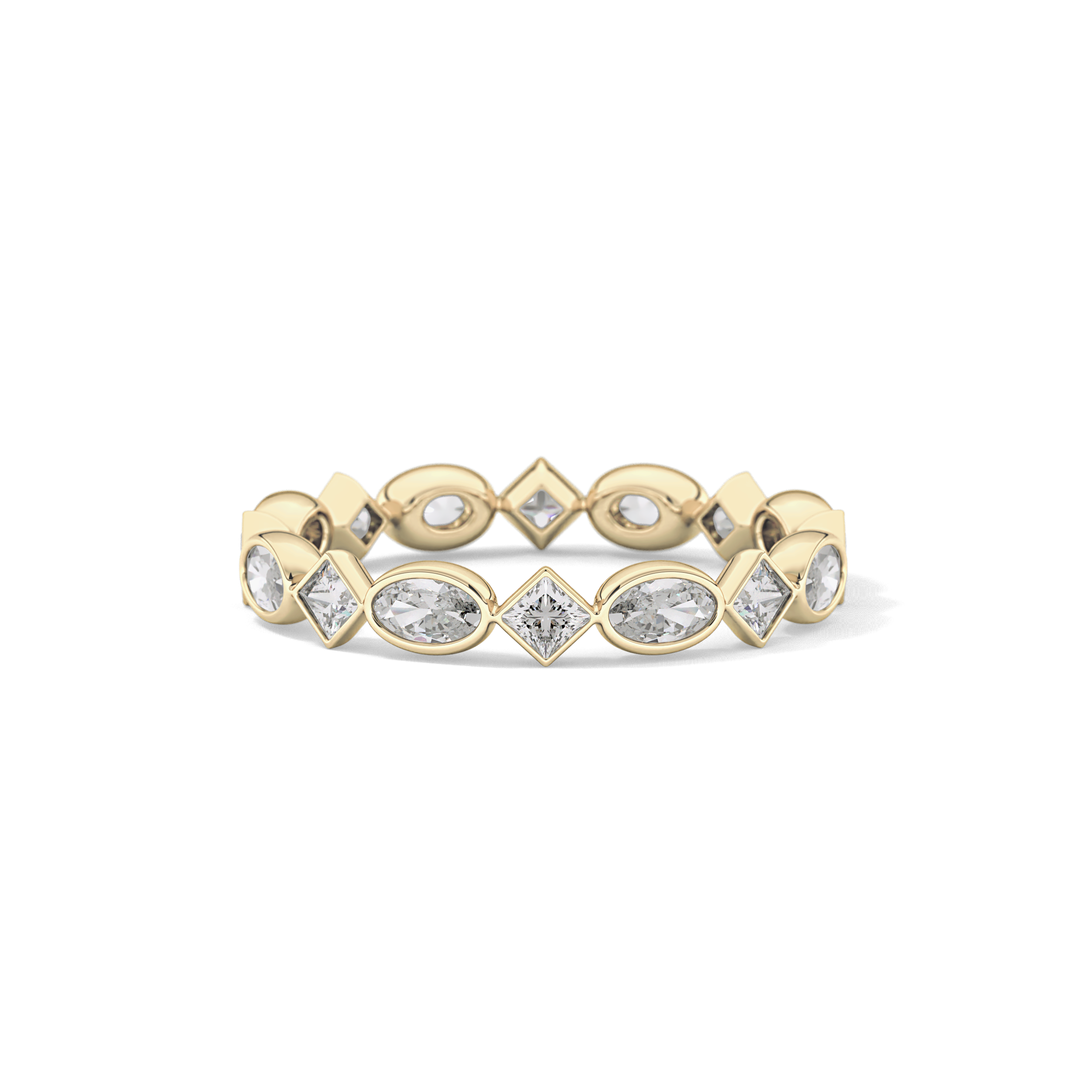 0.72 TCW Oval & Princess Lab Grown Diamond Wedding Band