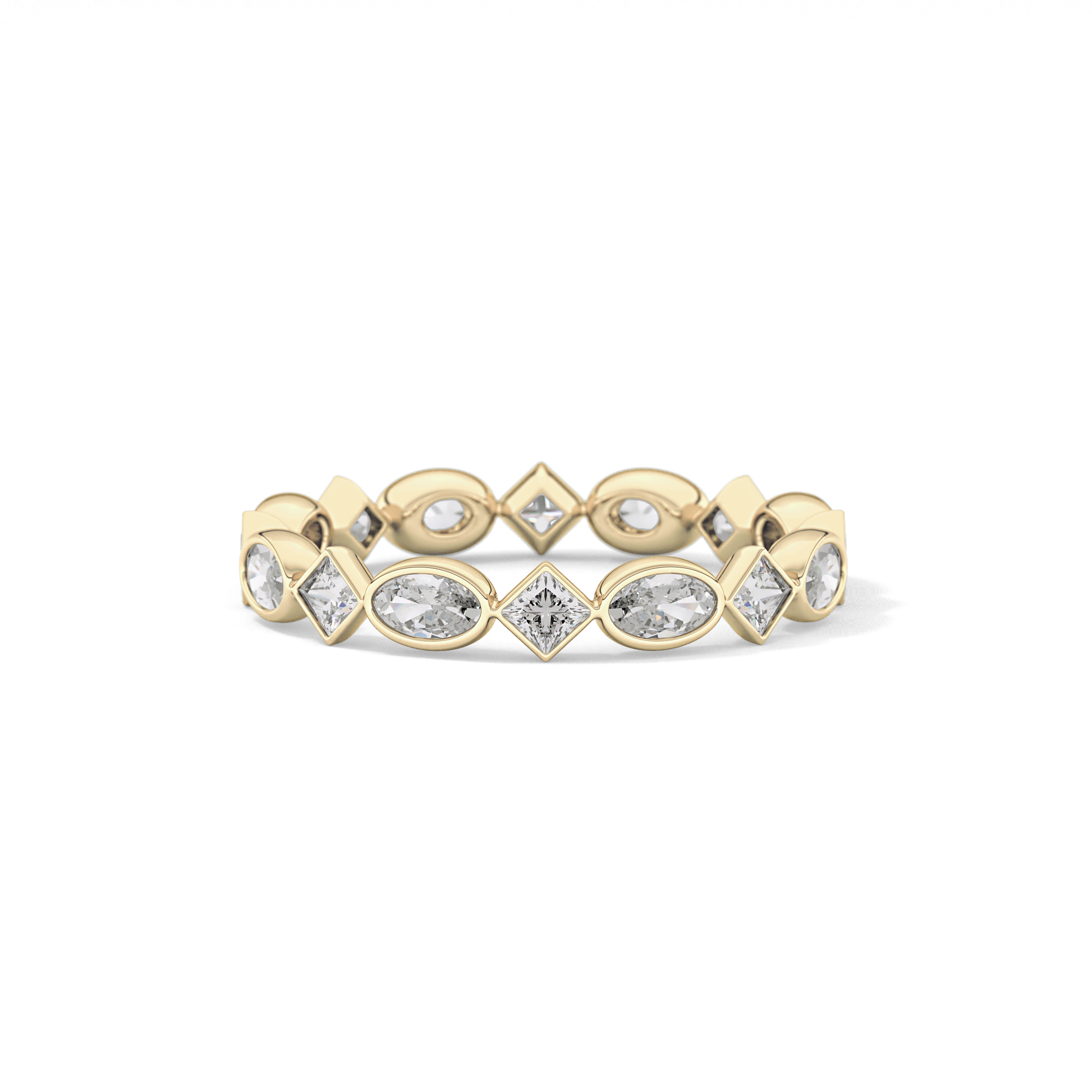 0.72 TCW Oval & Princess Lab Grown Diamond Wedding Band