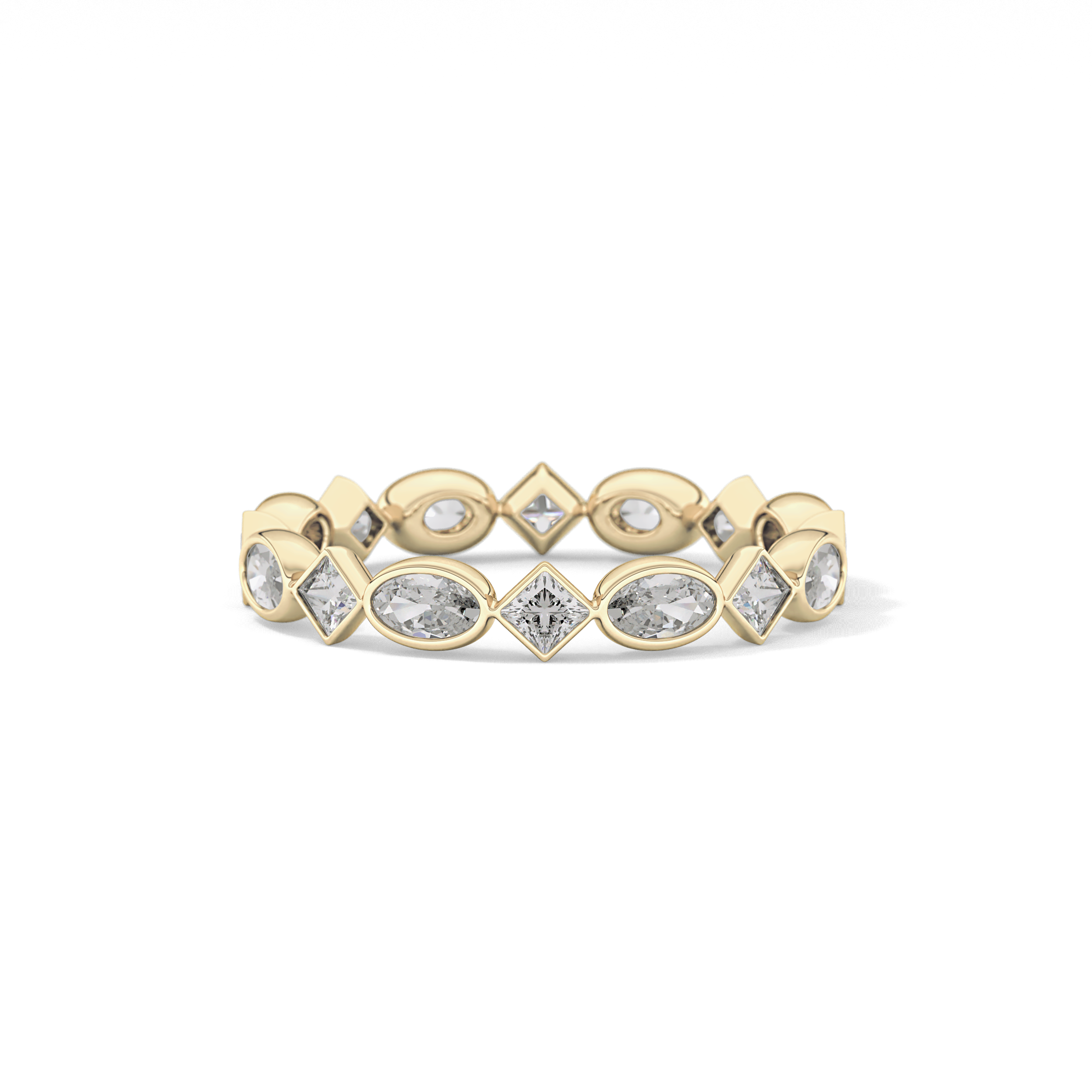 0.72 TCW Oval & Princess Lab Grown Diamond Wedding Band