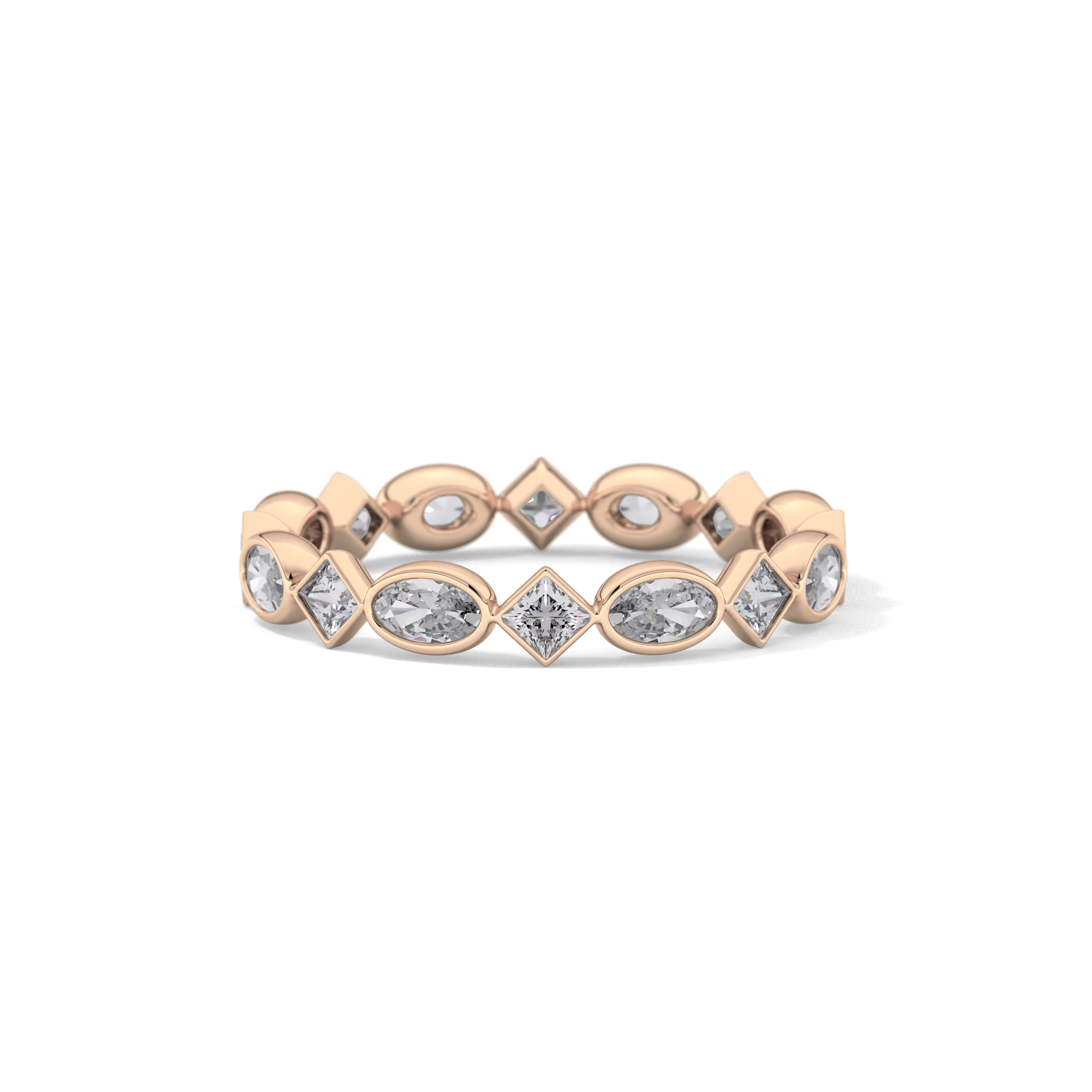 0.72 TCW Oval & Princess Lab Grown Diamond Wedding Band