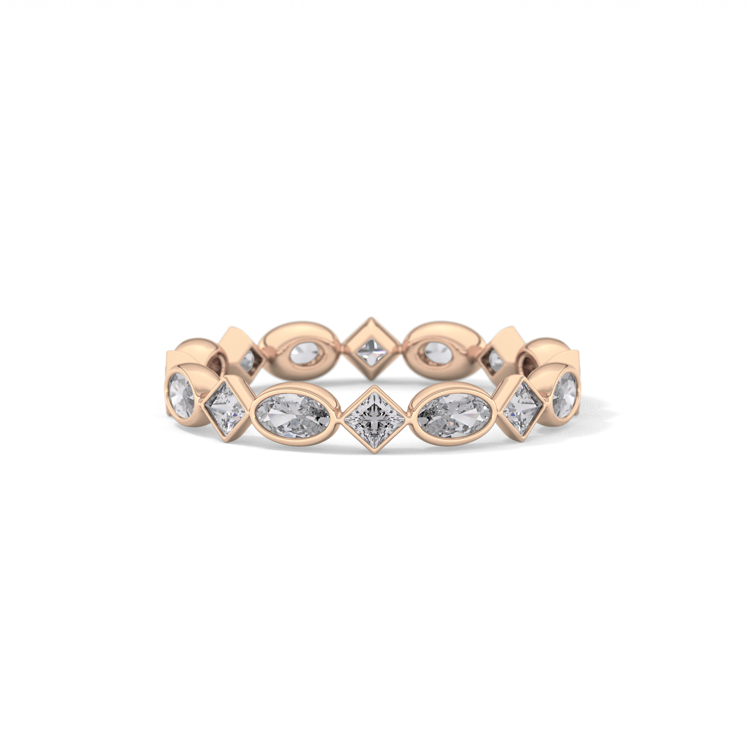0.72 TCW Oval & Princess Lab Grown Diamond Wedding Band