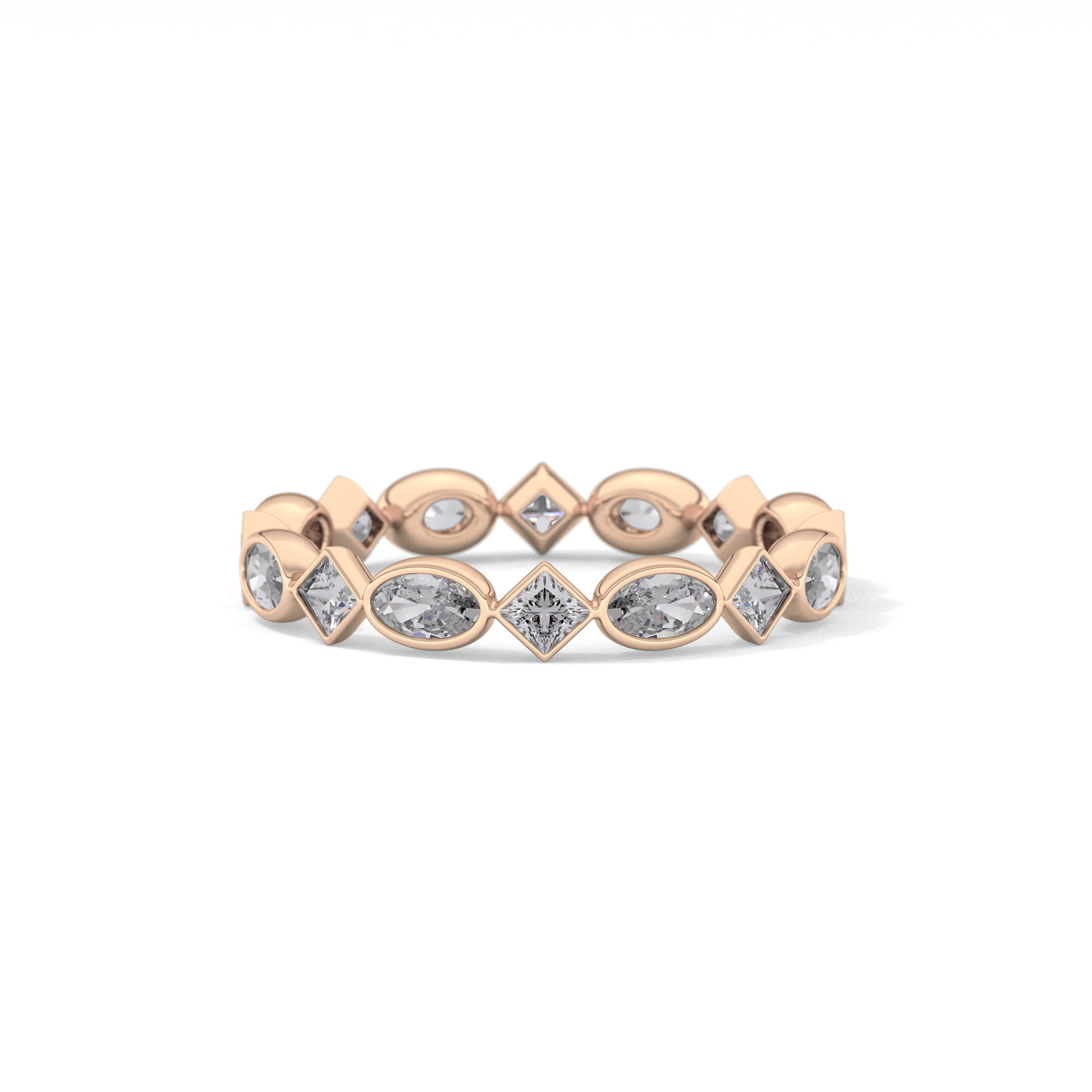 0.72 TCW Oval & Princess Lab Grown Diamond Wedding Band