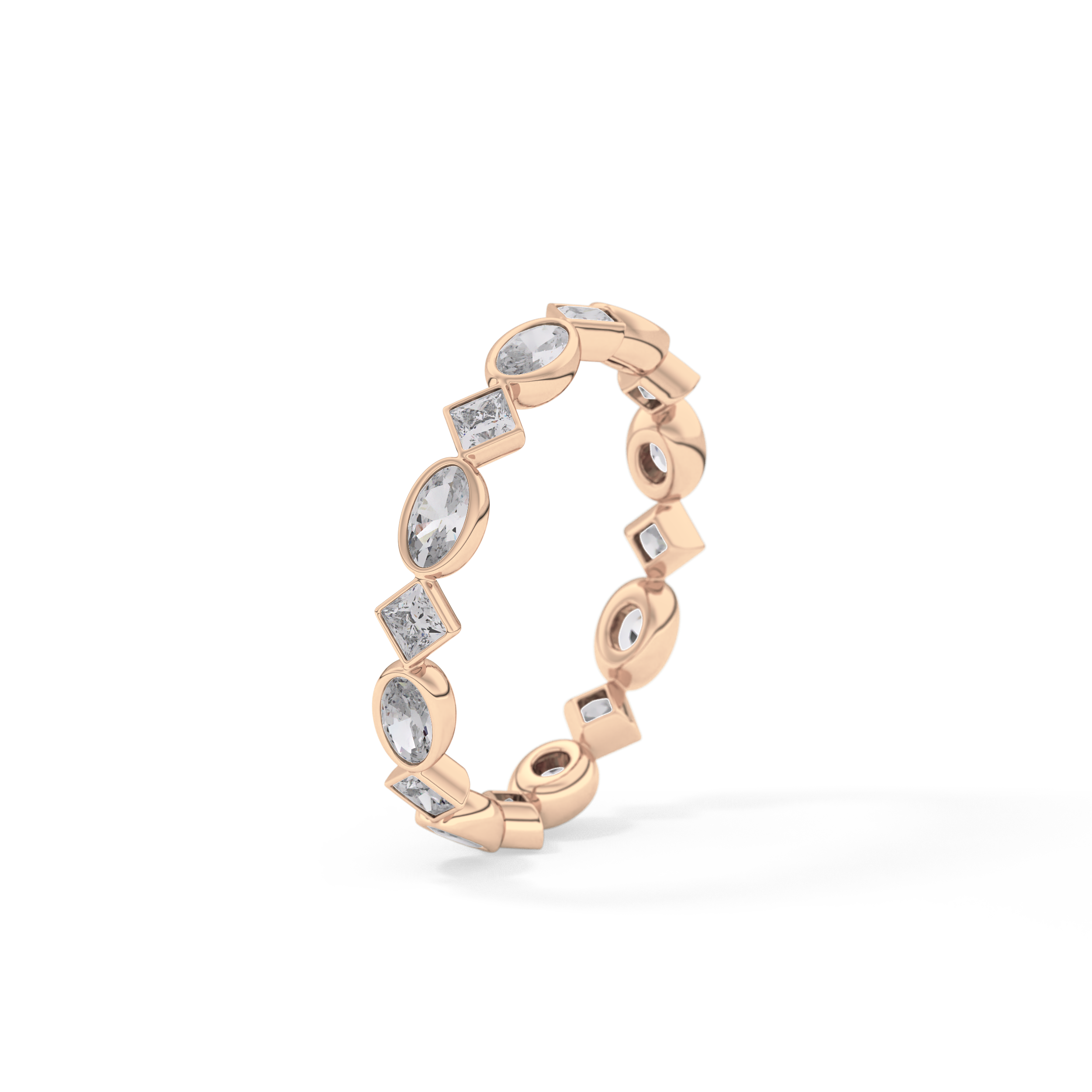 0.72 TCW Oval & Princess Lab Grown Diamond Wedding Band