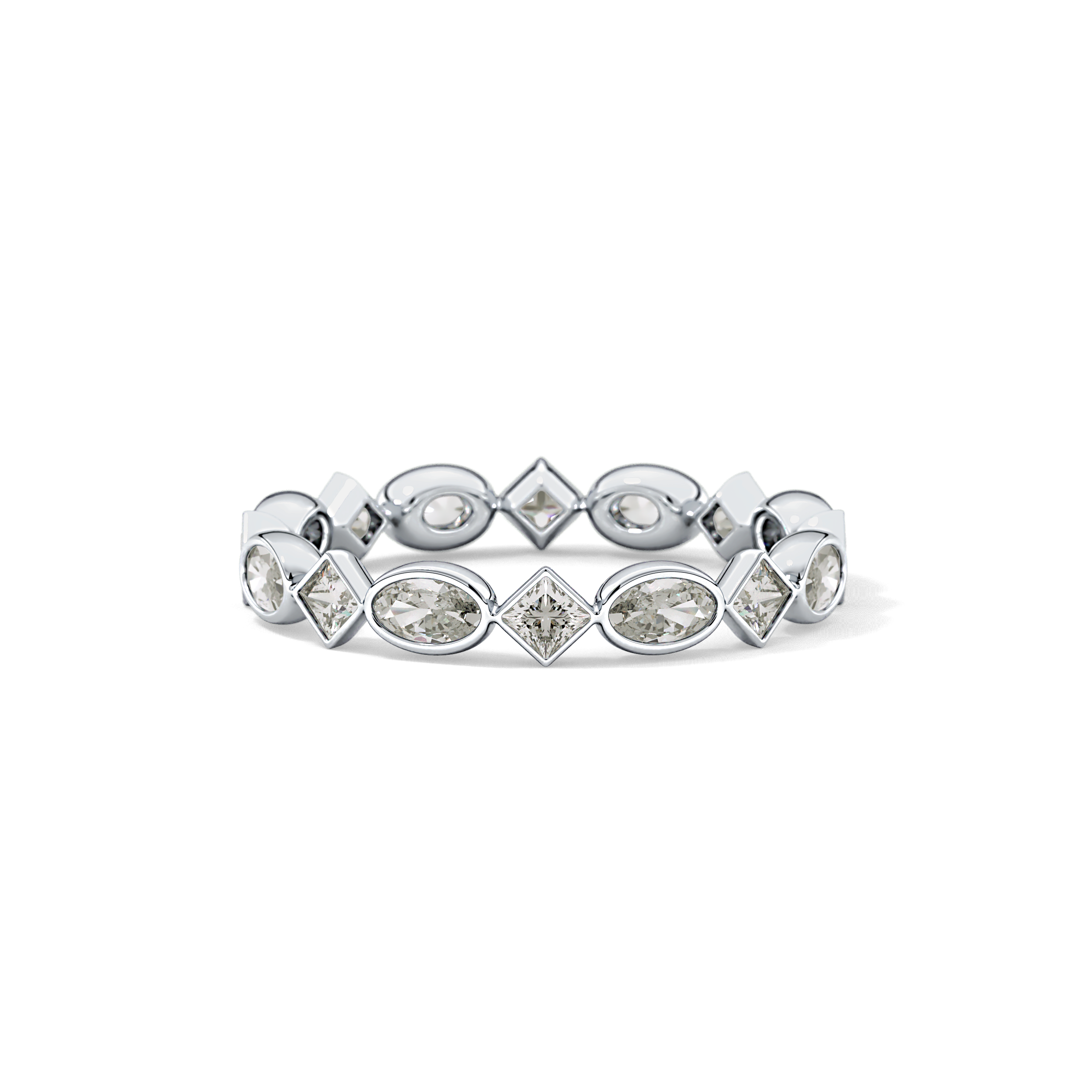 0.72 TCW Oval & Princess Lab Grown Diamond Wedding Band