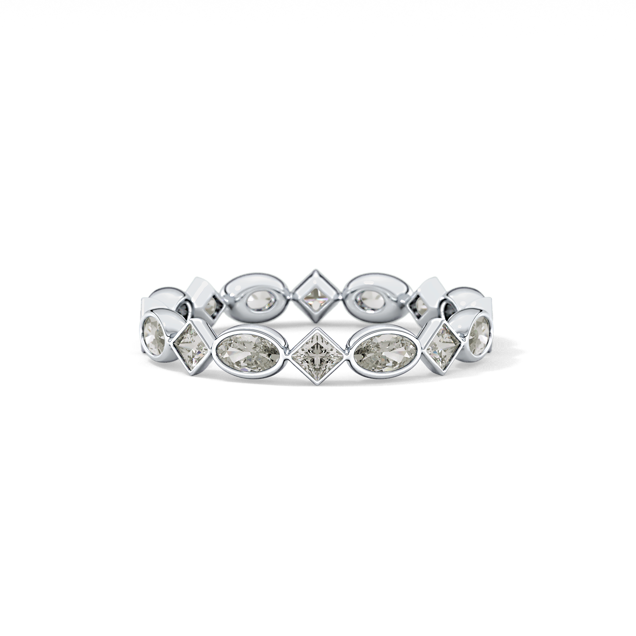 0.72 TCW Oval & Princess Lab Grown Diamond Wedding Band