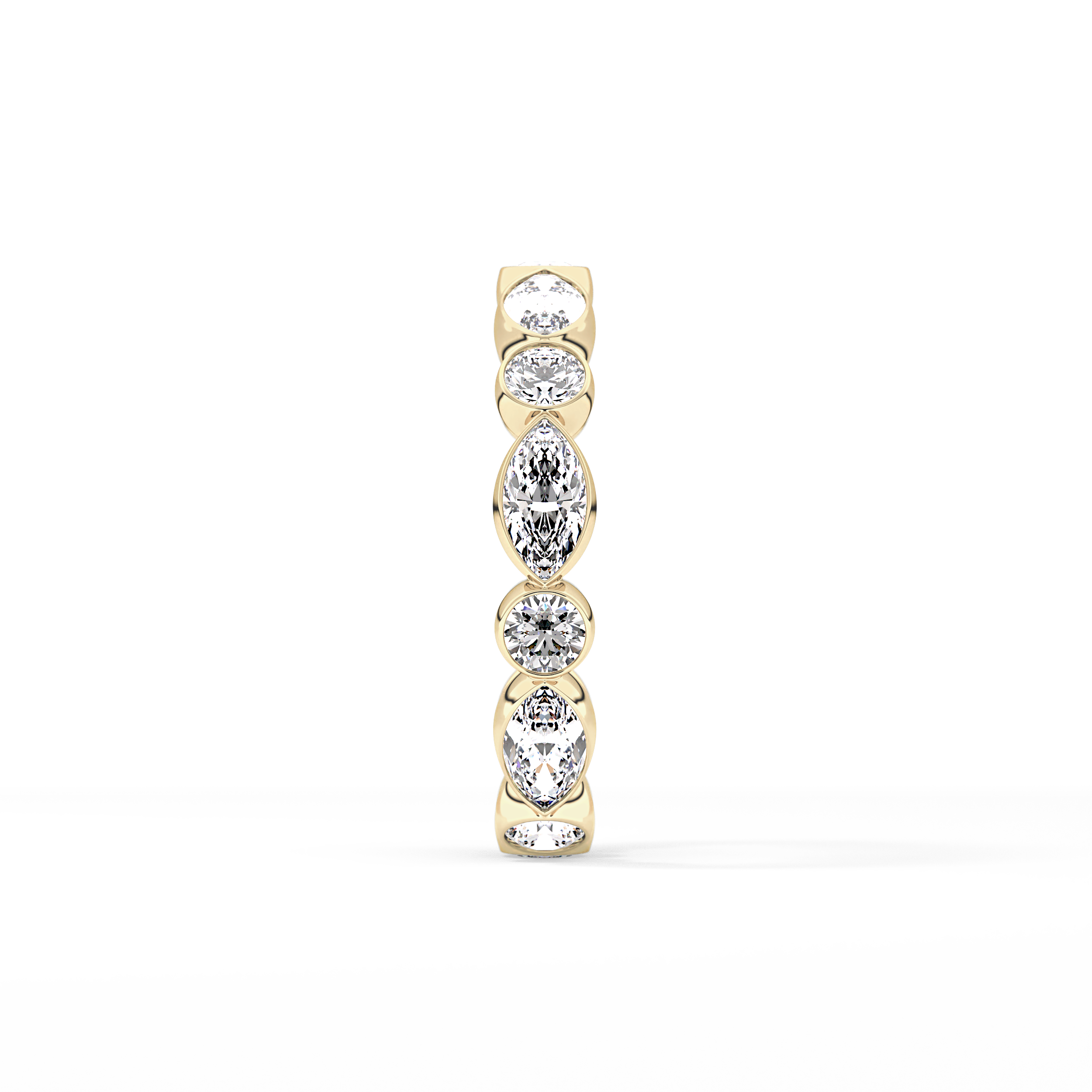 0.98 TCW Round & Marquise  Lab Grown Diamond Wedding Band