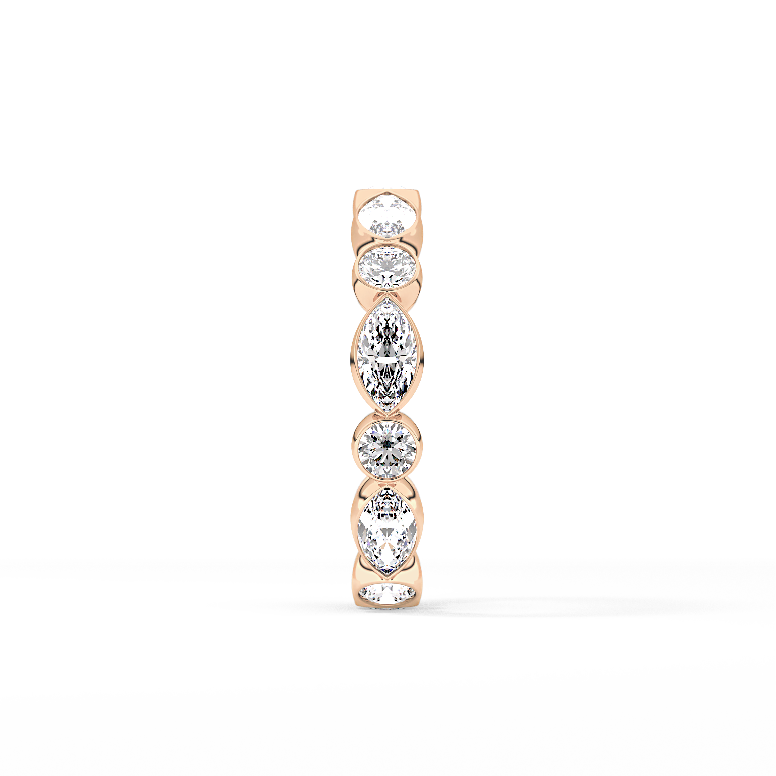 0.98 TCW Round & Marquise  Lab Grown Diamond Wedding Band