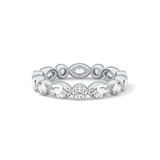 0.98 TCW Round & Marquise  Lab Grown Diamond Wedding Band