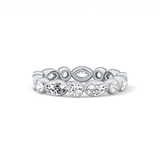 0.98 TCW Round & Marquise  Lab Grown Diamond Wedding Band