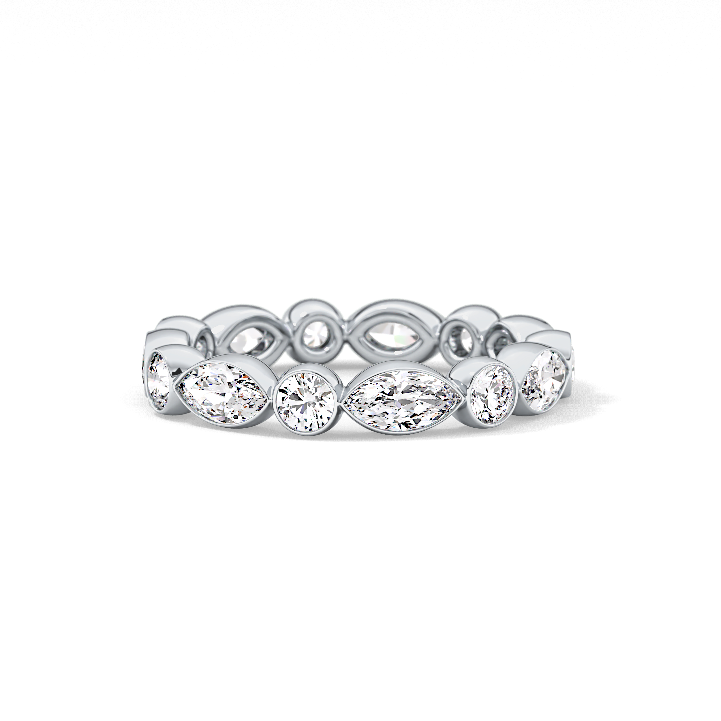 0.98 TCW Round & Marquise  Lab Grown Diamond Wedding Band